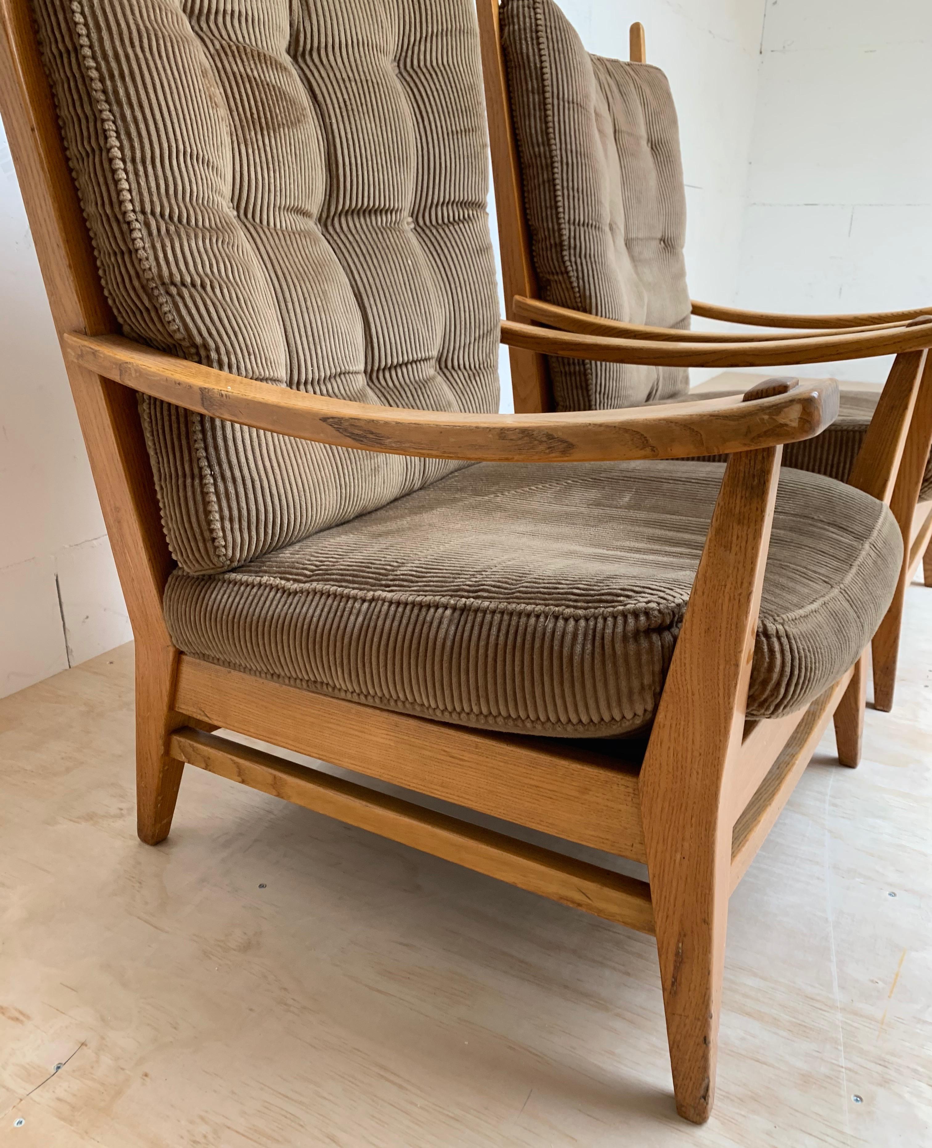 1930-1940, Seltenes Paar Modernist Design Oak Lounge Chairs von Bas Van Pelt im Angebot 4