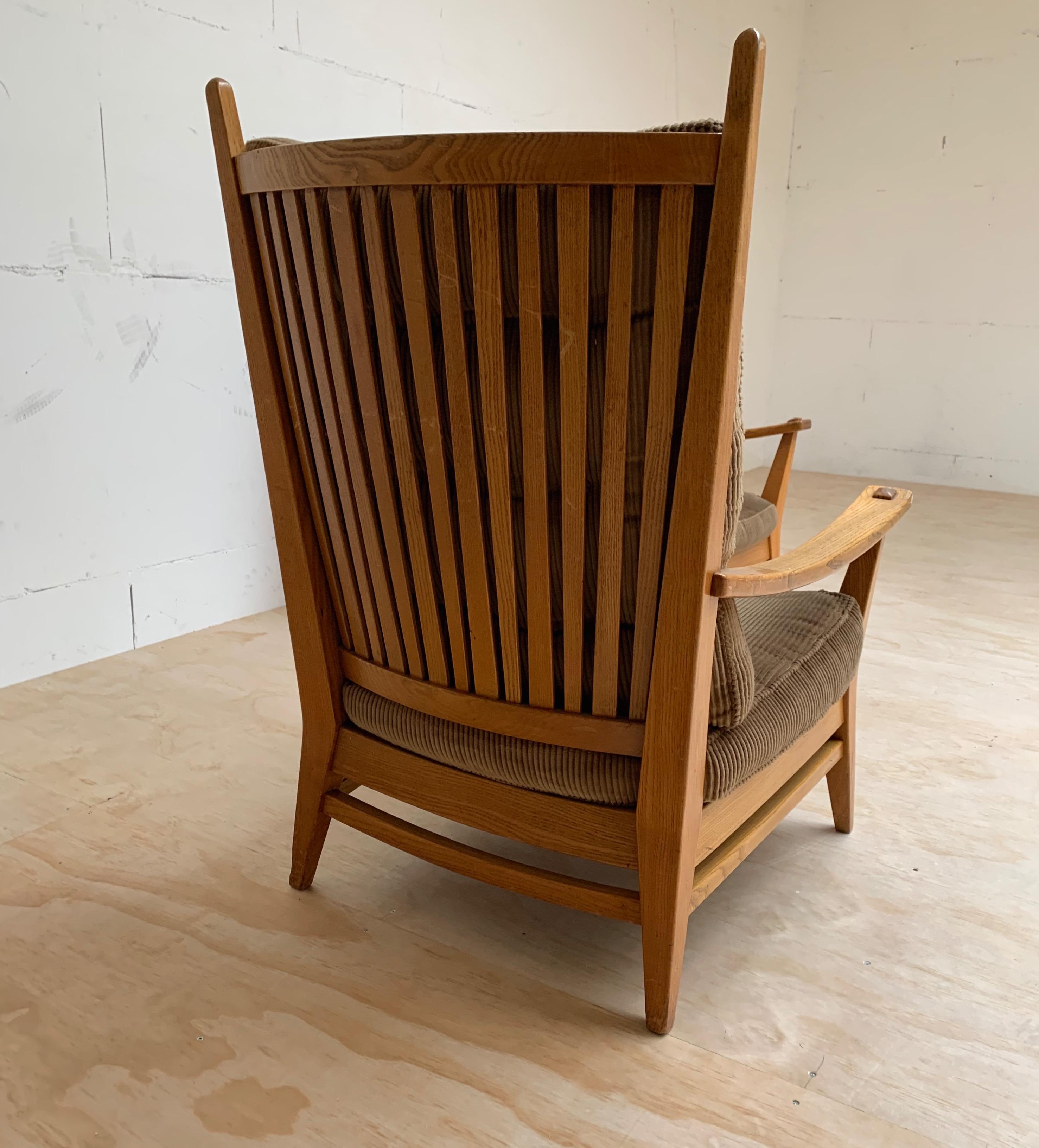 1930-1940, Seltenes Paar Modernist Design Oak Lounge Chairs von Bas Van Pelt (Holz) im Angebot