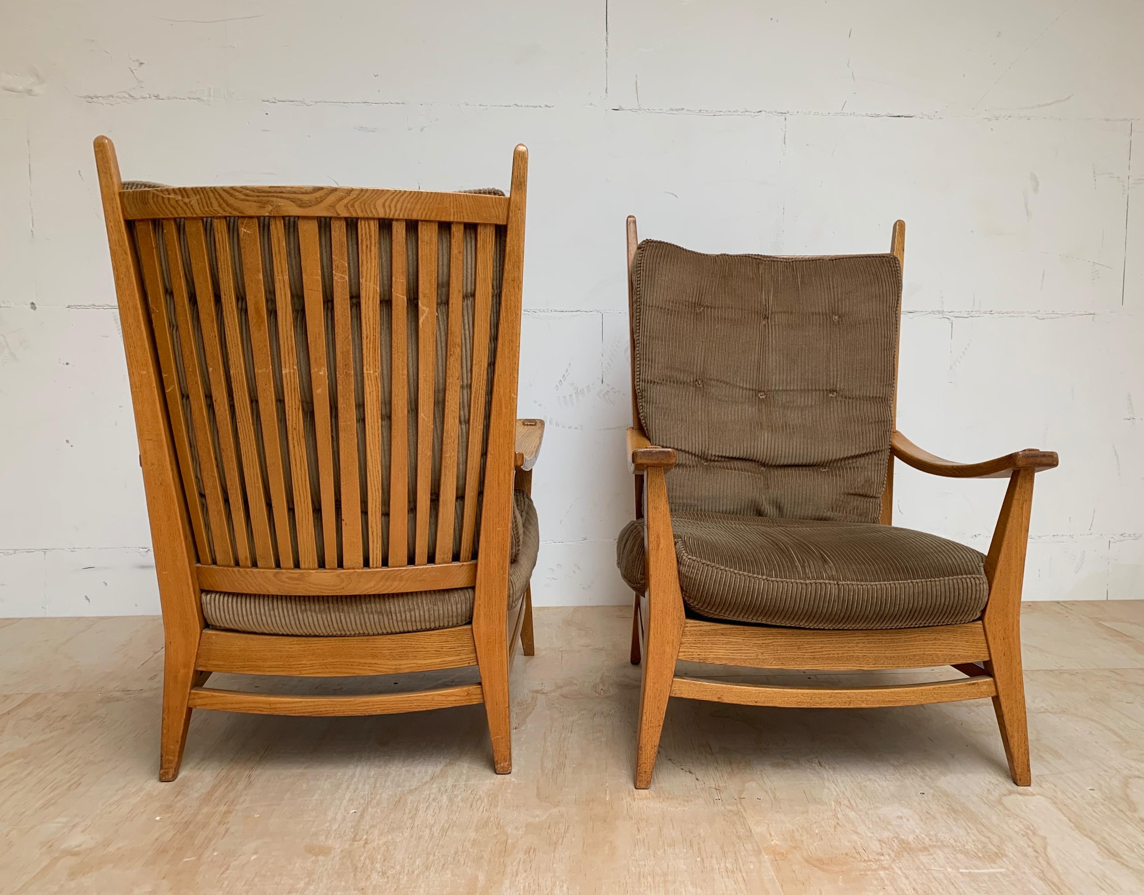 1930-1940, Seltenes Paar Modernist Design Oak Lounge Chairs von Bas Van Pelt im Zustand „Hervorragend“ im Angebot in Lisse, NL