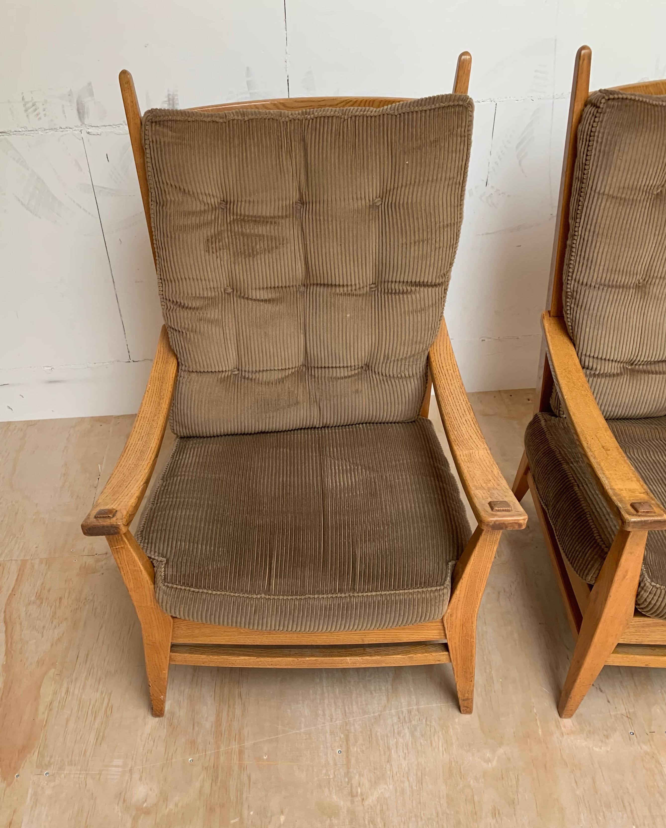 1930-1940, Rare Pair of Modernist Design Oak Lounge Chairs by Bas Van Pelt For Sale 6