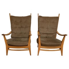 1930-1940, rara coppia di sedie da salotto in Oak di Bas Van Pelt dal design modernista