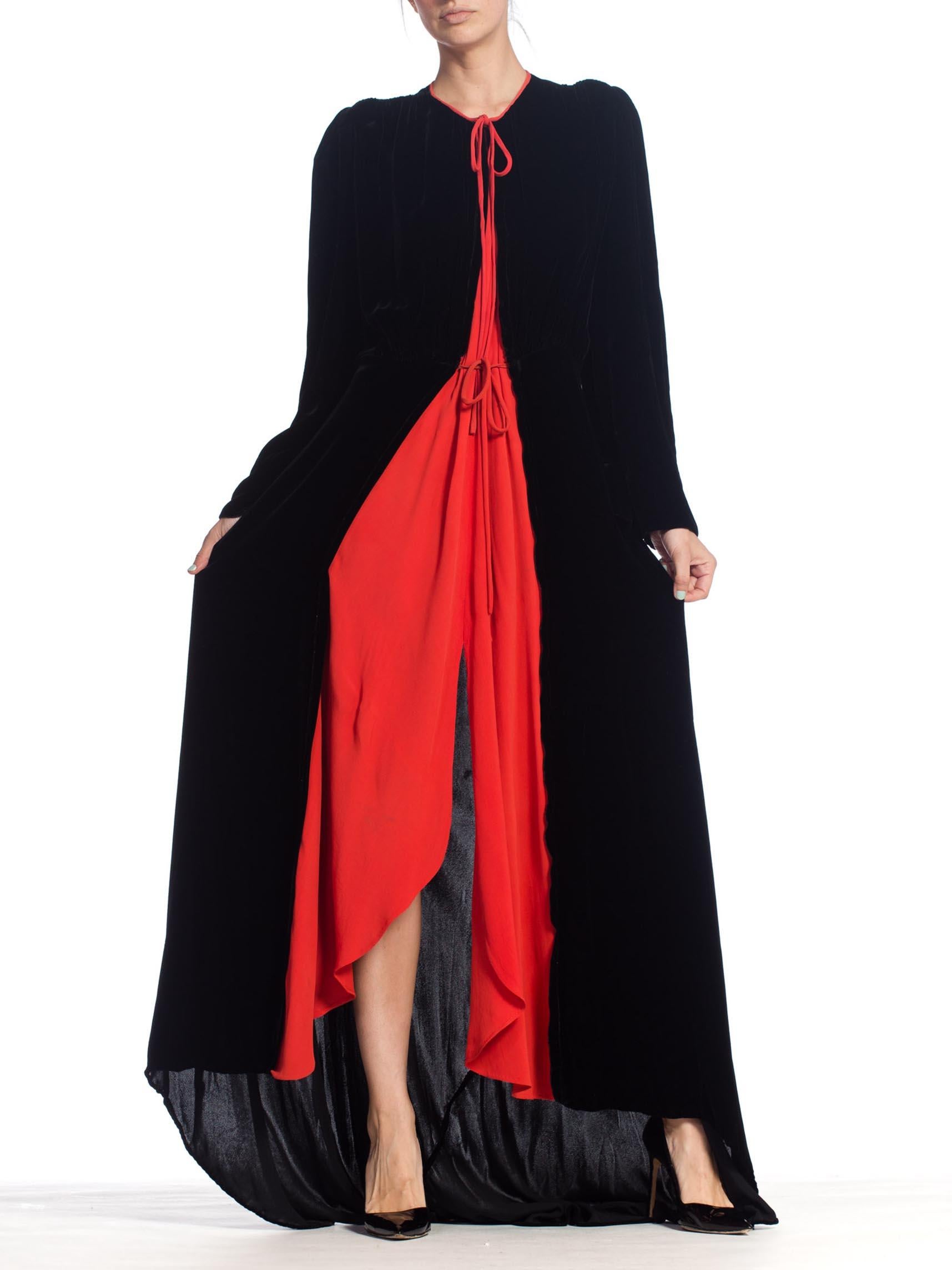 Kleding Gender-neutrale kleding volwassenen Pyjamas & Badjassen Jurken Gorgeous 60s Does 40s Burgundy Crushed Velvet Long Robe/Dress/Coat 