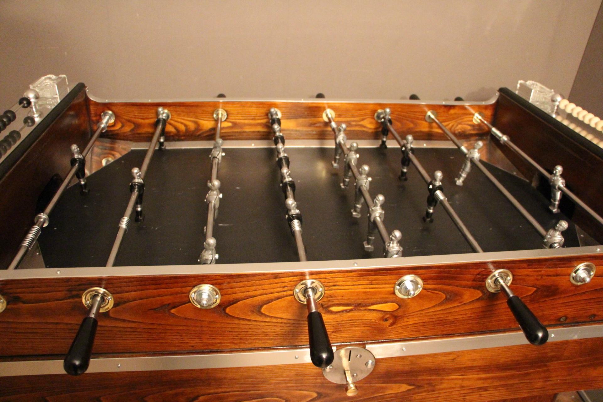 1930s-1940s Wood and Aluminum Foosball Table, Football Game Table In Good Condition In Saint-Ouen, FR