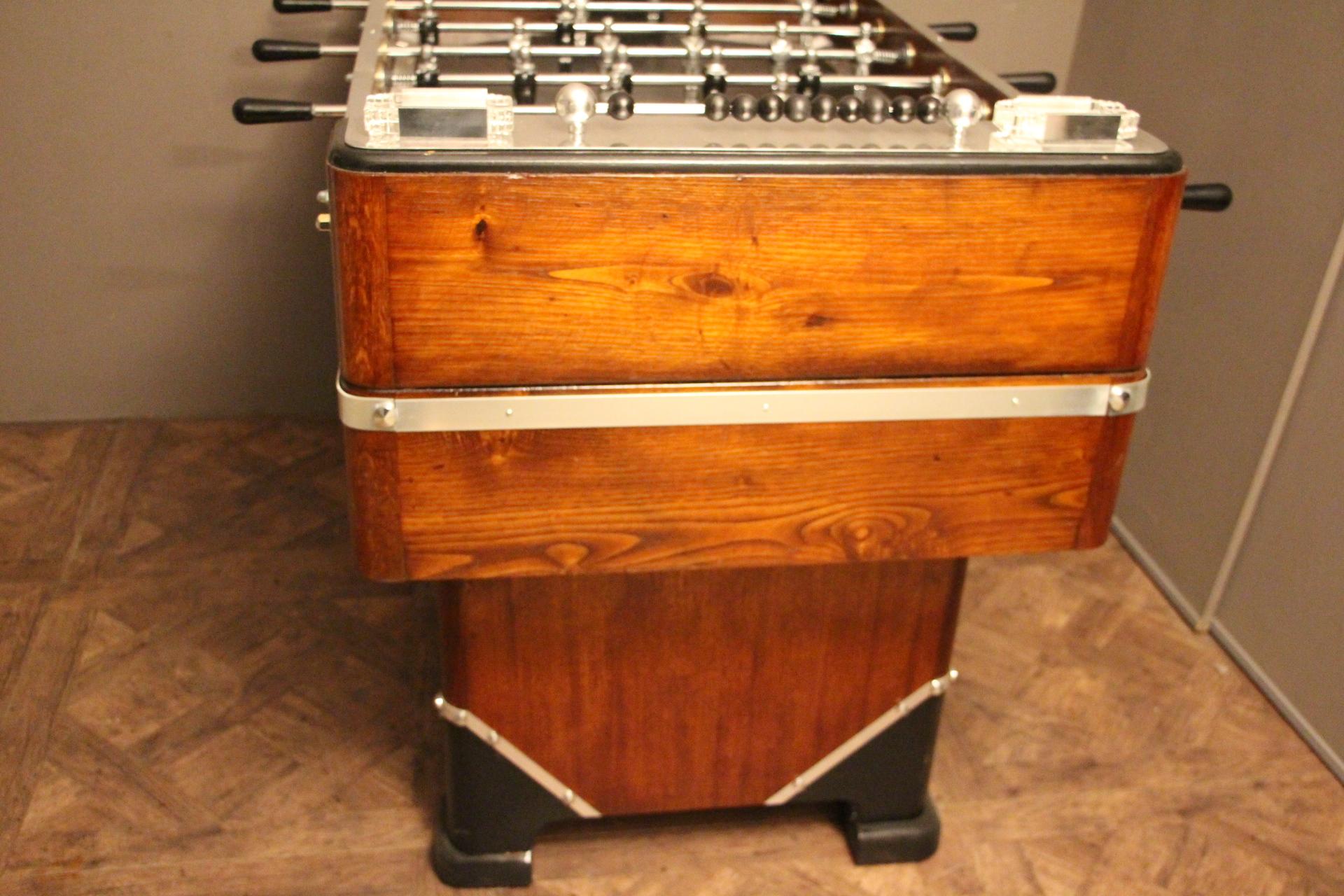 1930s-1940s Wood and Aluminum Foosball Table, Football Game Table 2