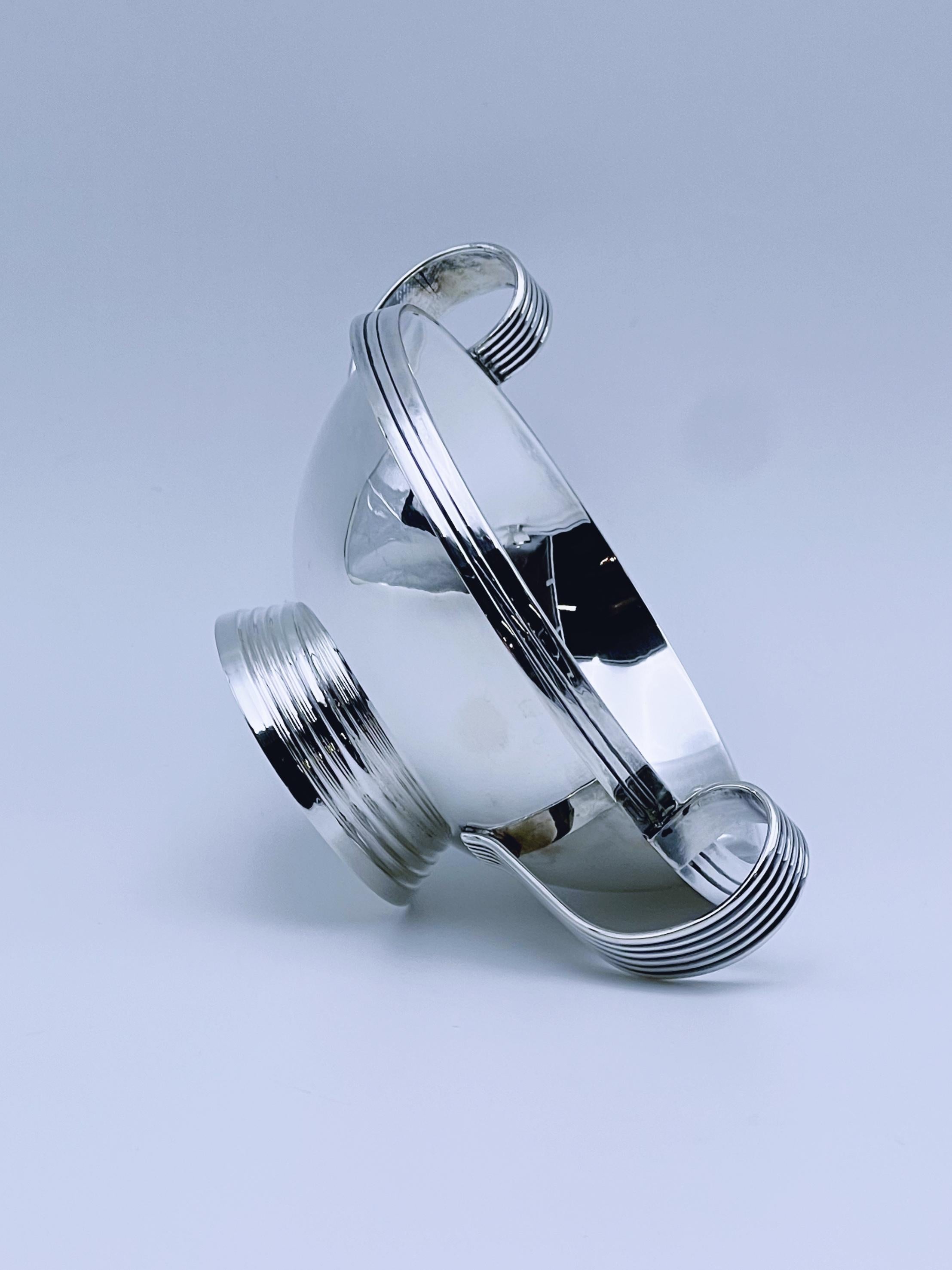 Cremera y azucarero de plata ART DECO de los años 30/40, diseño noruego en venta 3