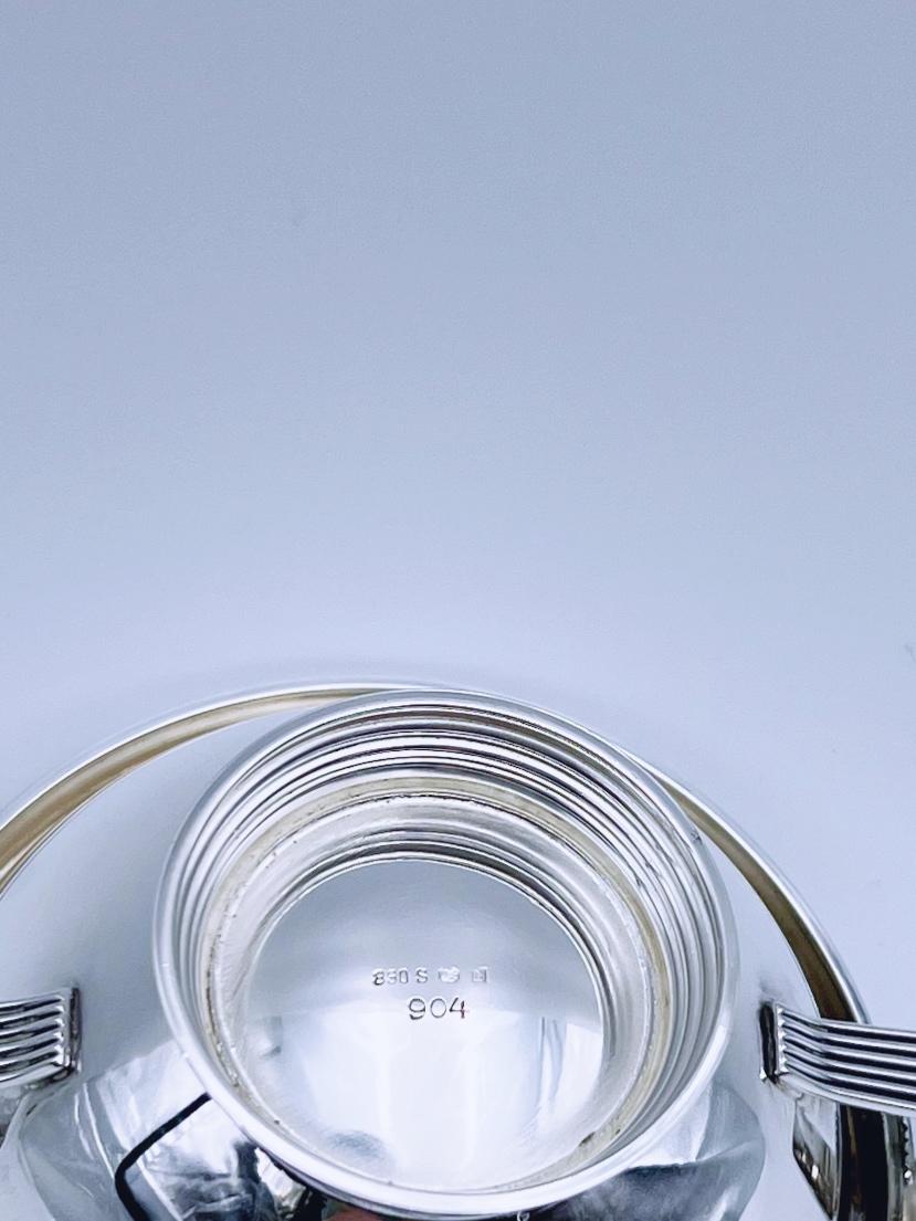 Cremera y azucarero de plata ART DECO de los años 30/40, diseño noruego en venta 4