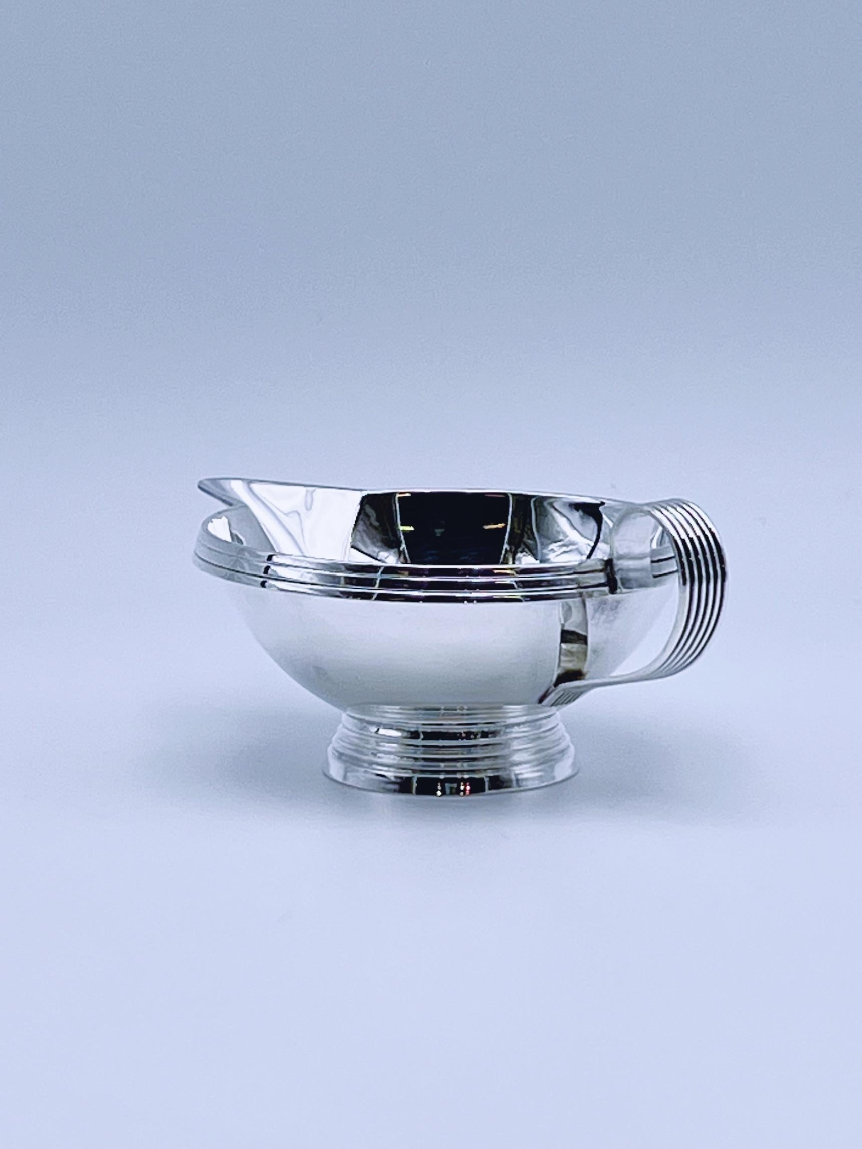 Cremera y azucarero de plata ART DECO de los años 30/40, diseño noruego en venta 5