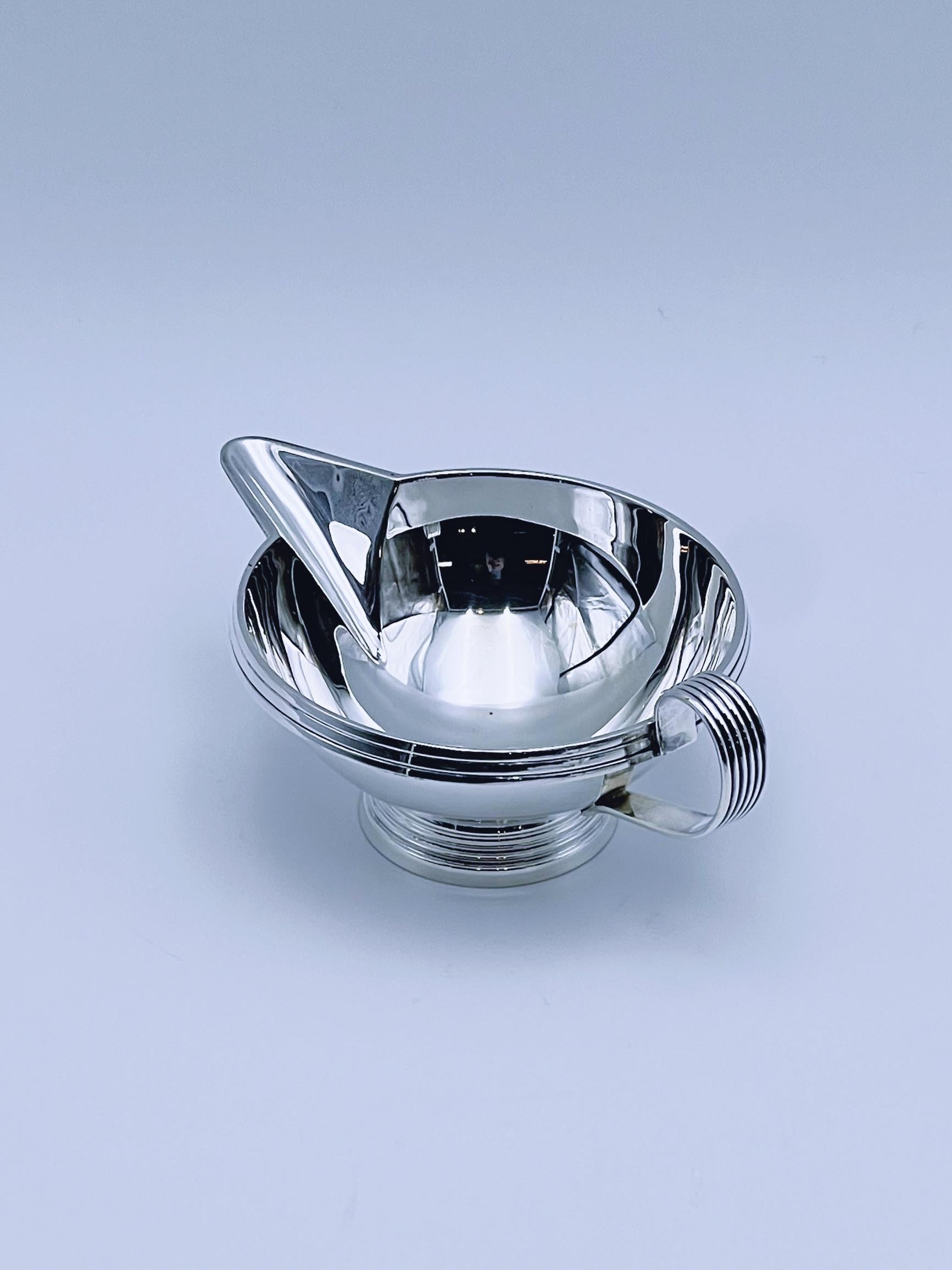 Cremera y azucarero de plata ART DECO de los años 30/40, diseño noruego en venta 6