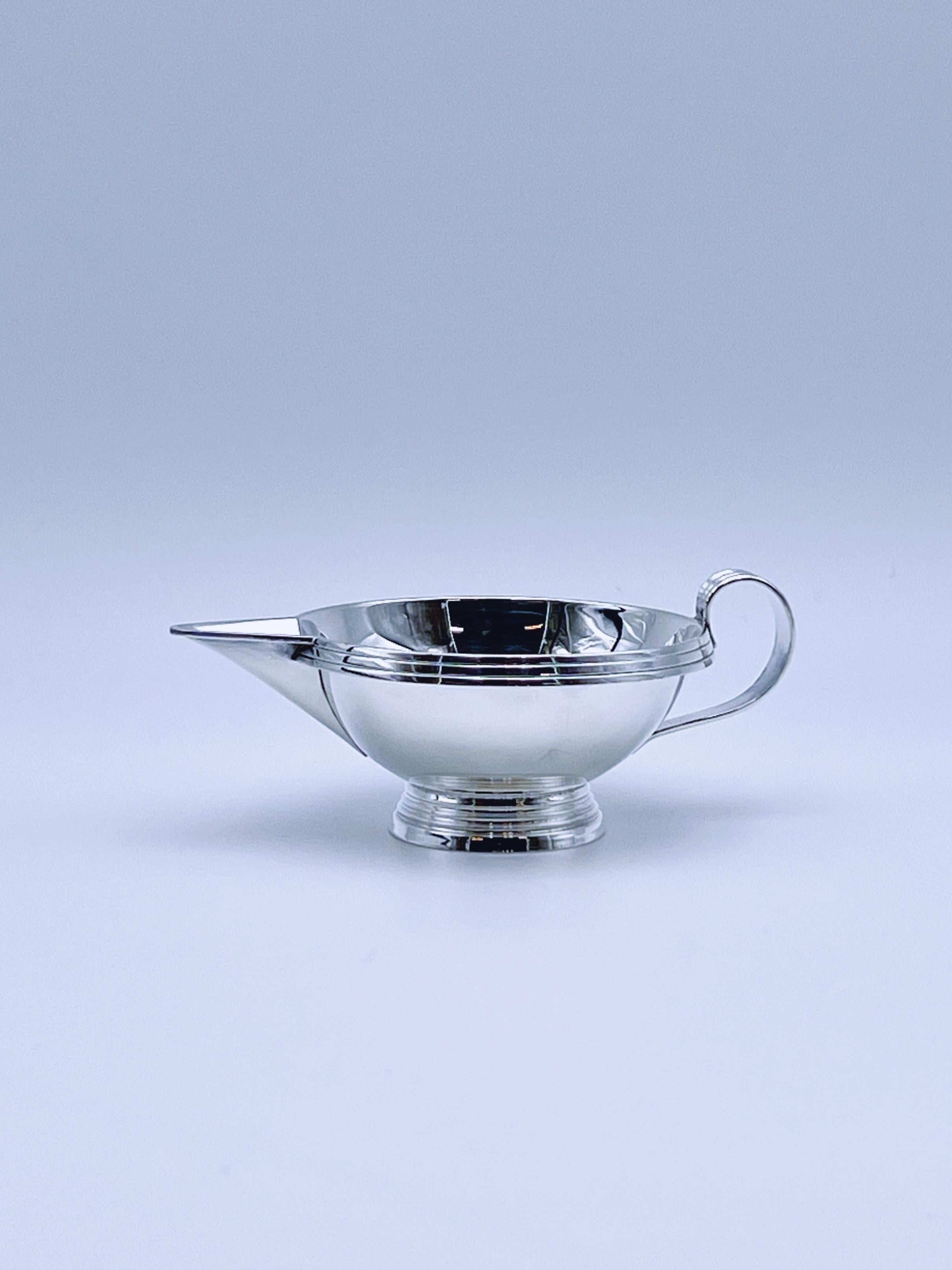 Cremera y azucarero de plata ART DECO de los años 30/40, diseño noruego Art Decó en venta