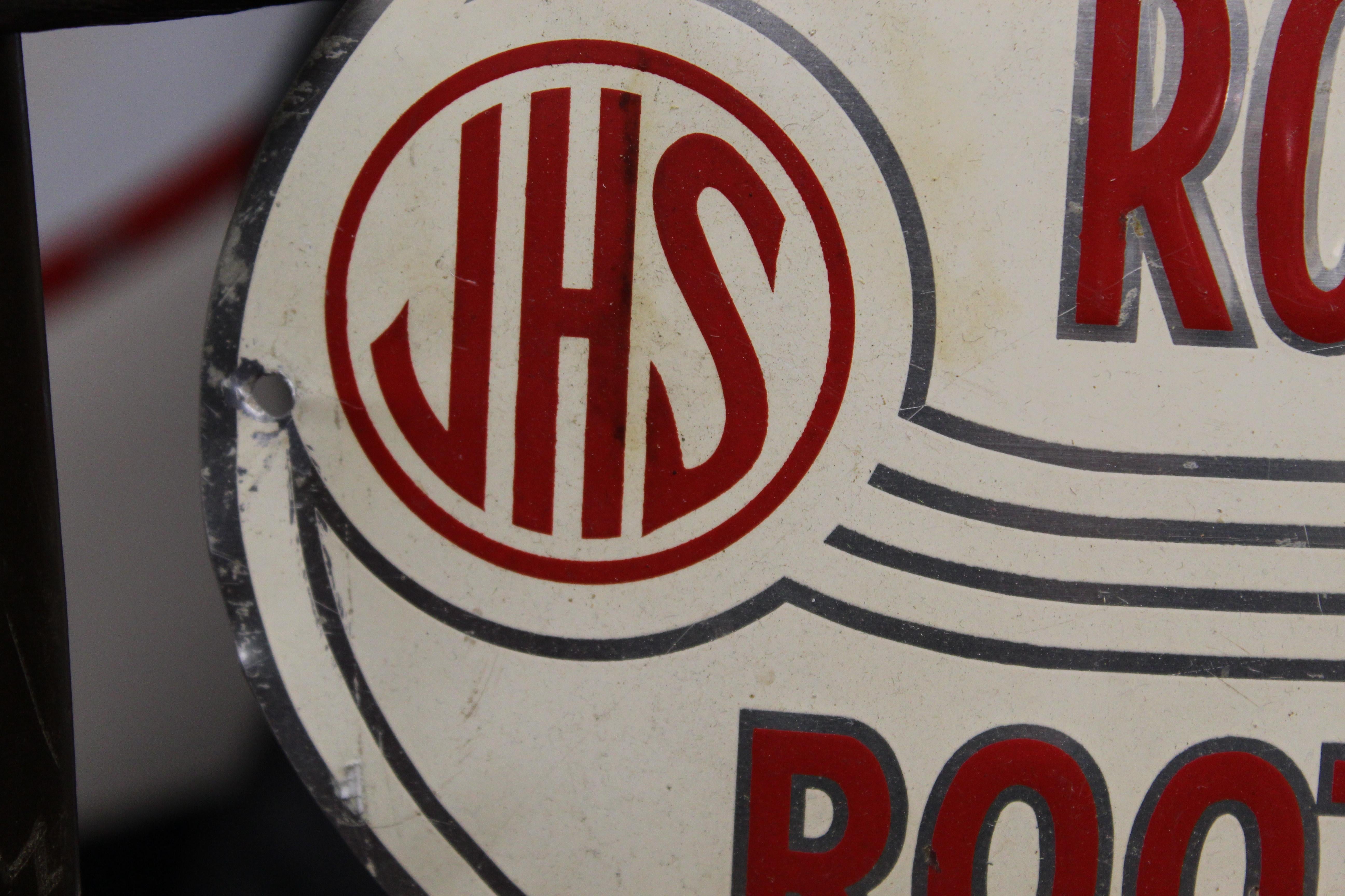 1930s-1940s JHS Rochester Root Beer Sign In Fair Condition For Sale In Orange, CA