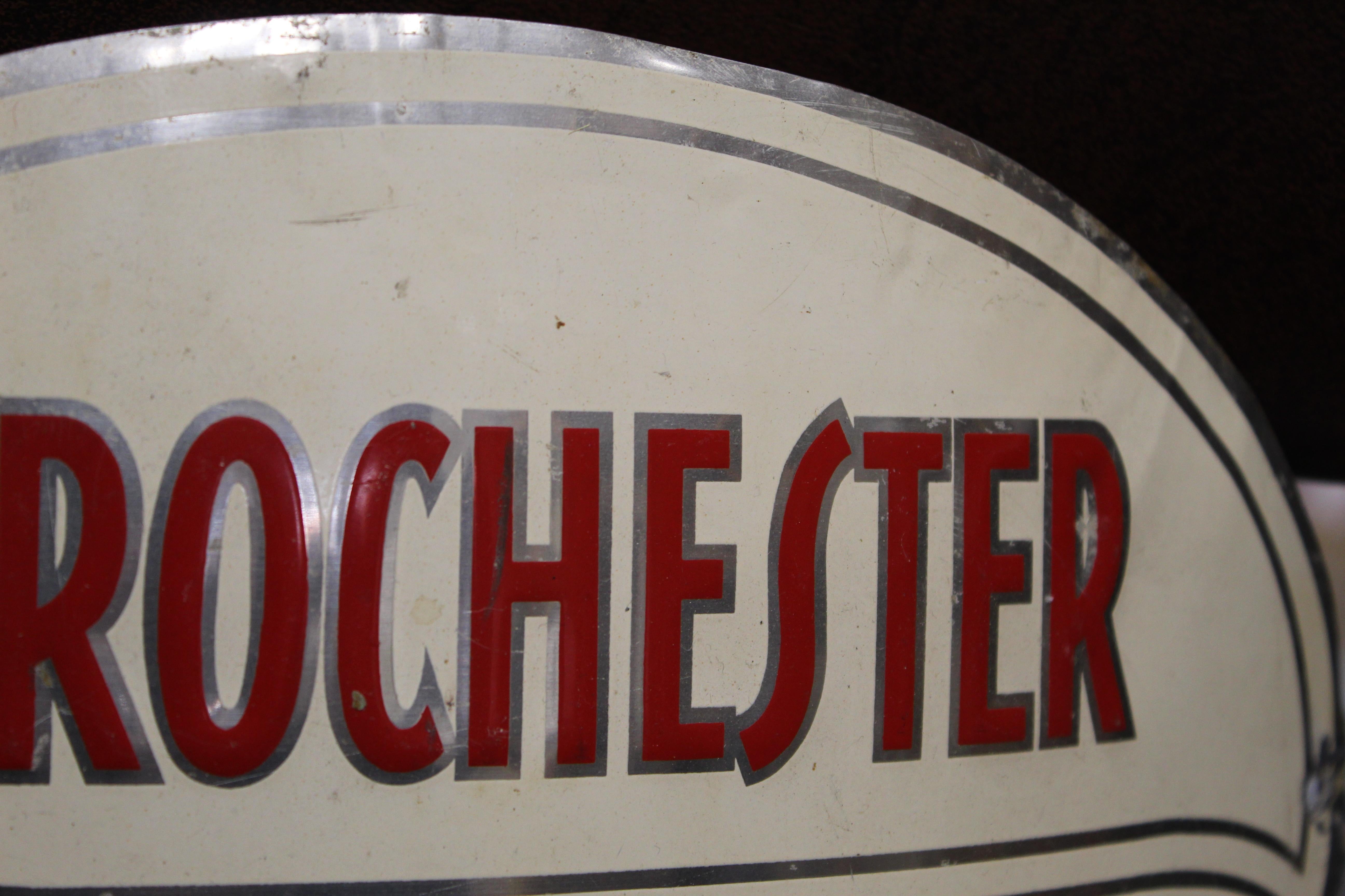 Tin 1930s-1940s JHS Rochester Root Beer Sign For Sale