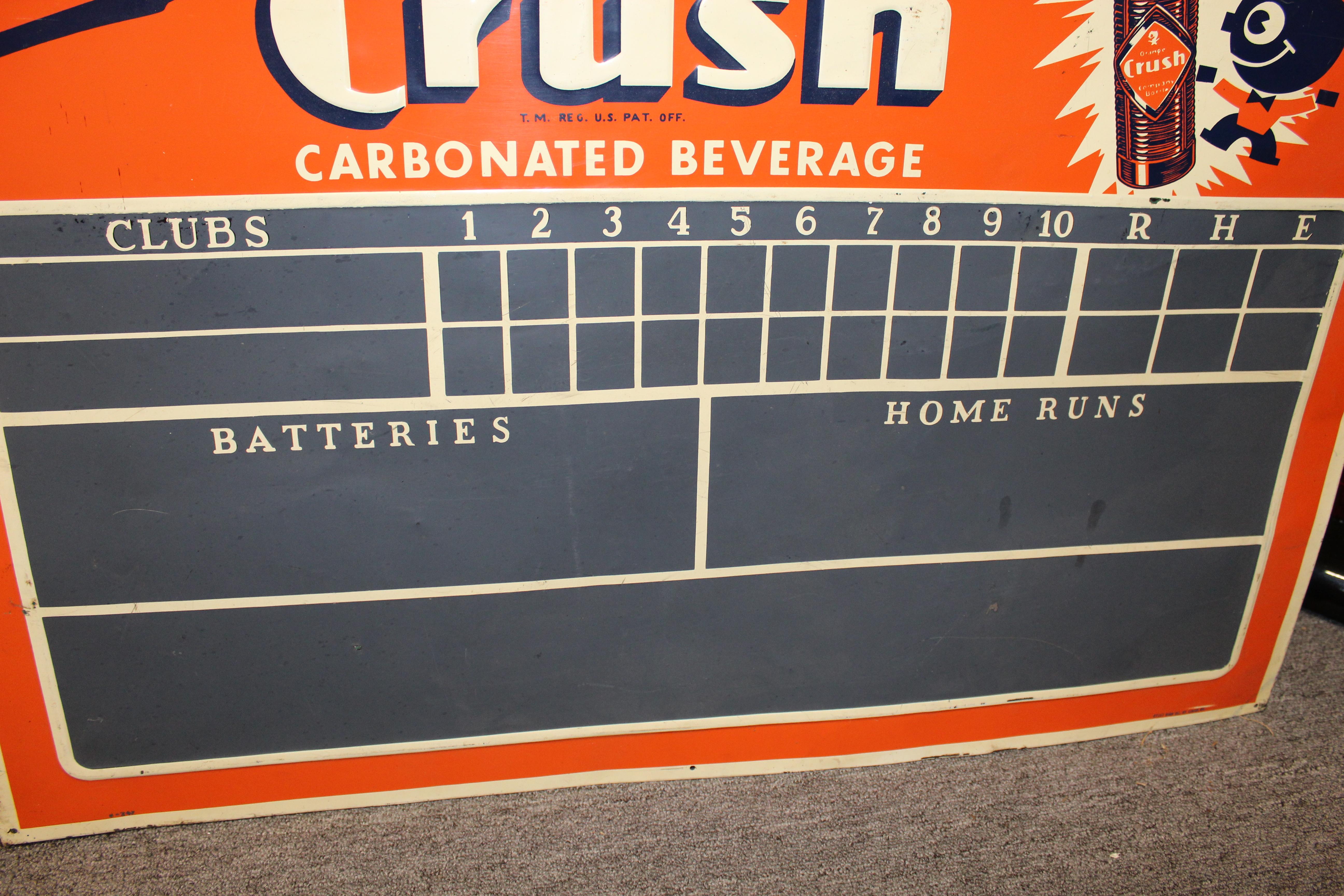 1930s-1940s Orange Crush Tin Advertising Scoreboard Sign For Sale 3