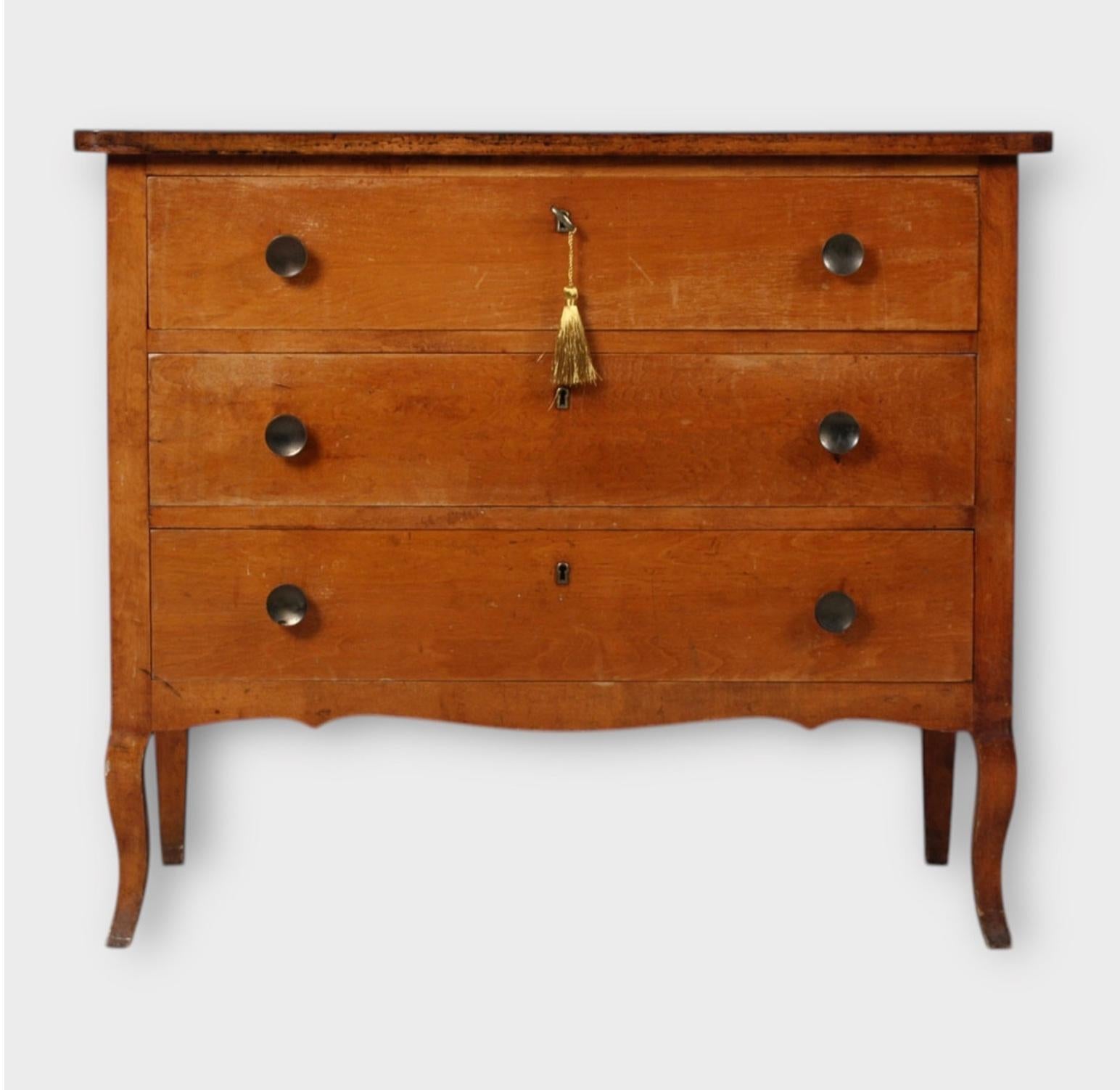 Art Nouveau 1930/40s Swedish three drawer commode For Sale