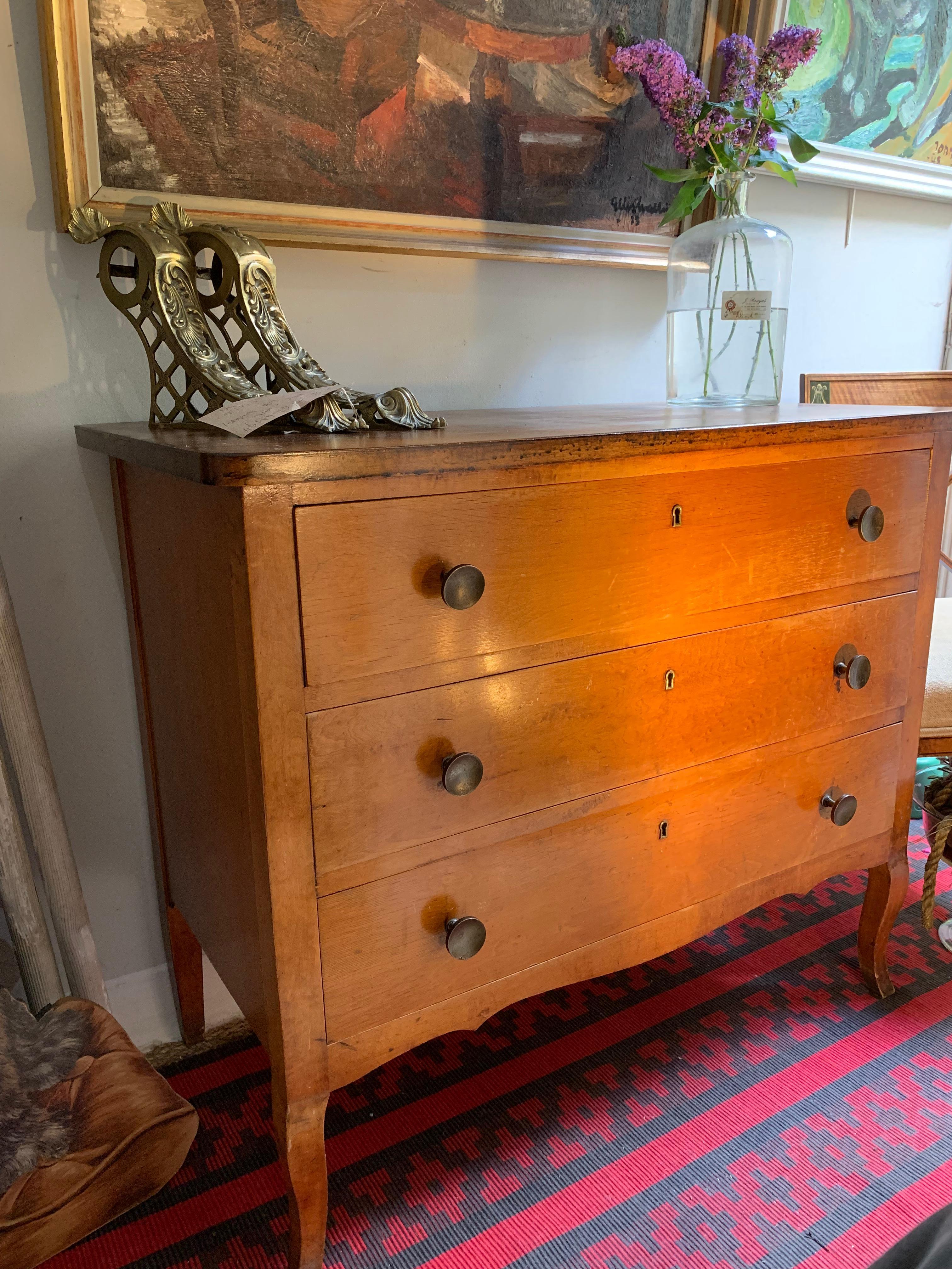 Mahogany 1930/40s Swedish three drawer commode For Sale