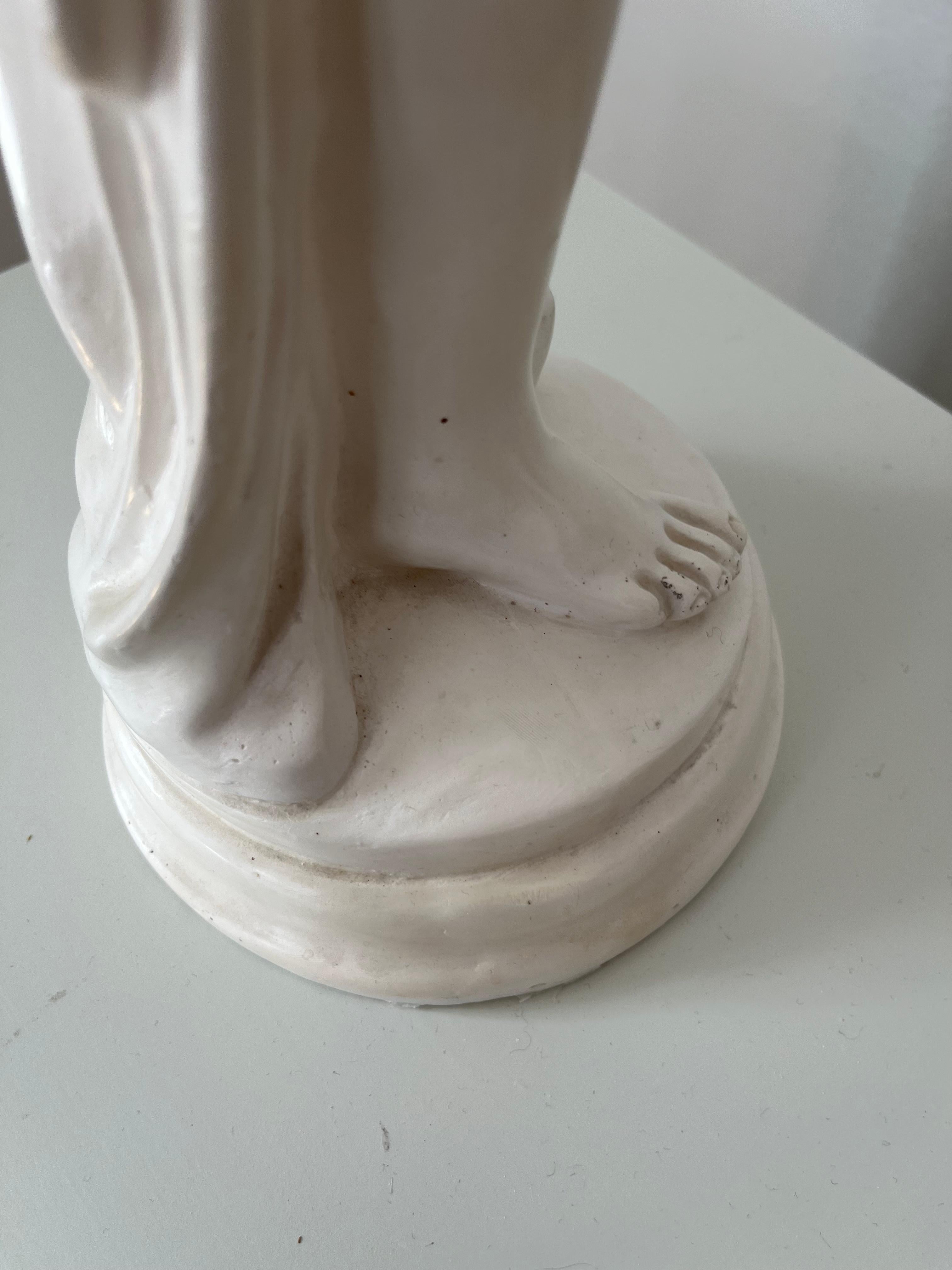 1930/40s tall Swedish plaster figurine of woman For Sale 4