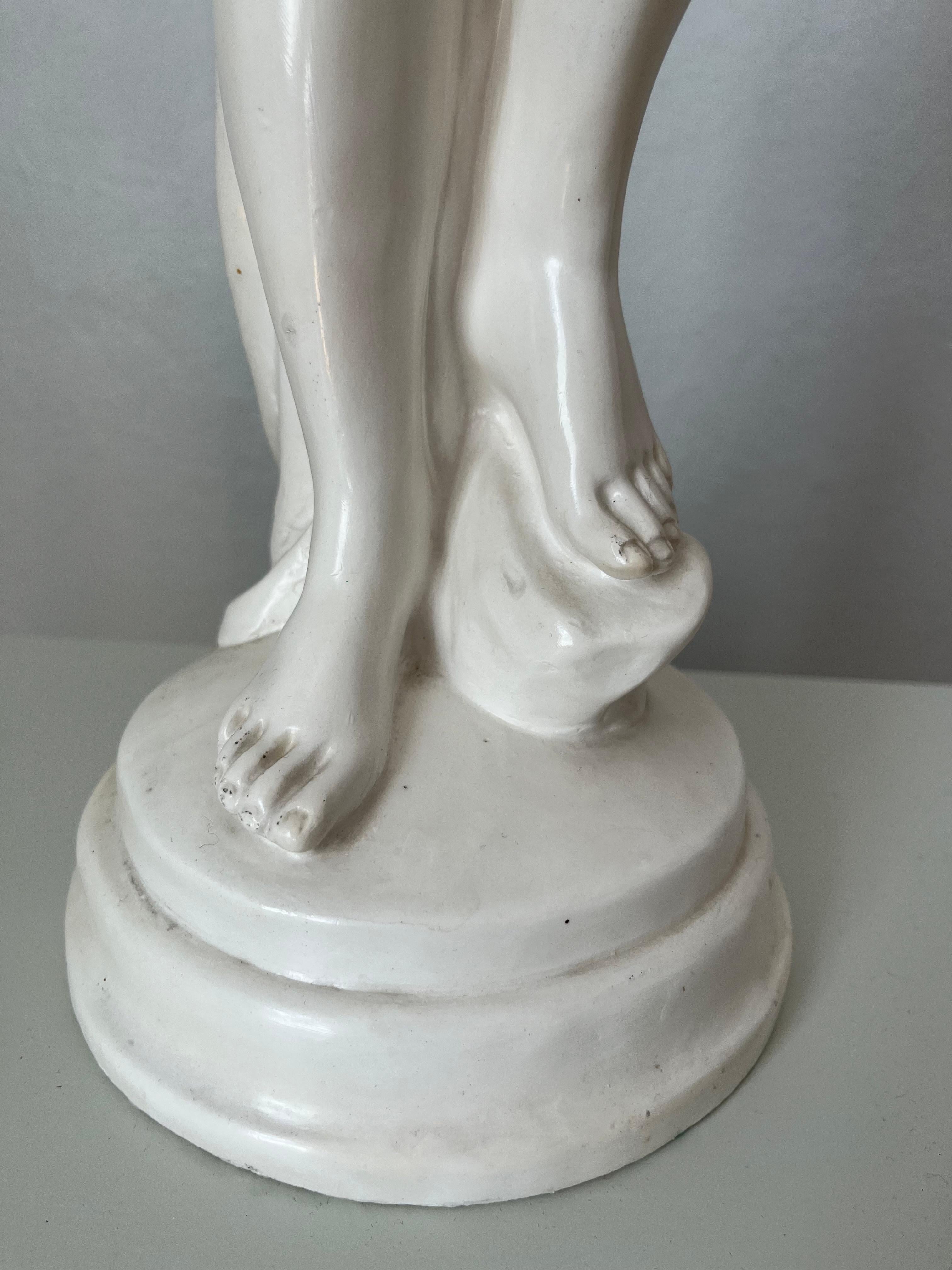 1930/40s tall Swedish plaster figurine of woman For Sale 1