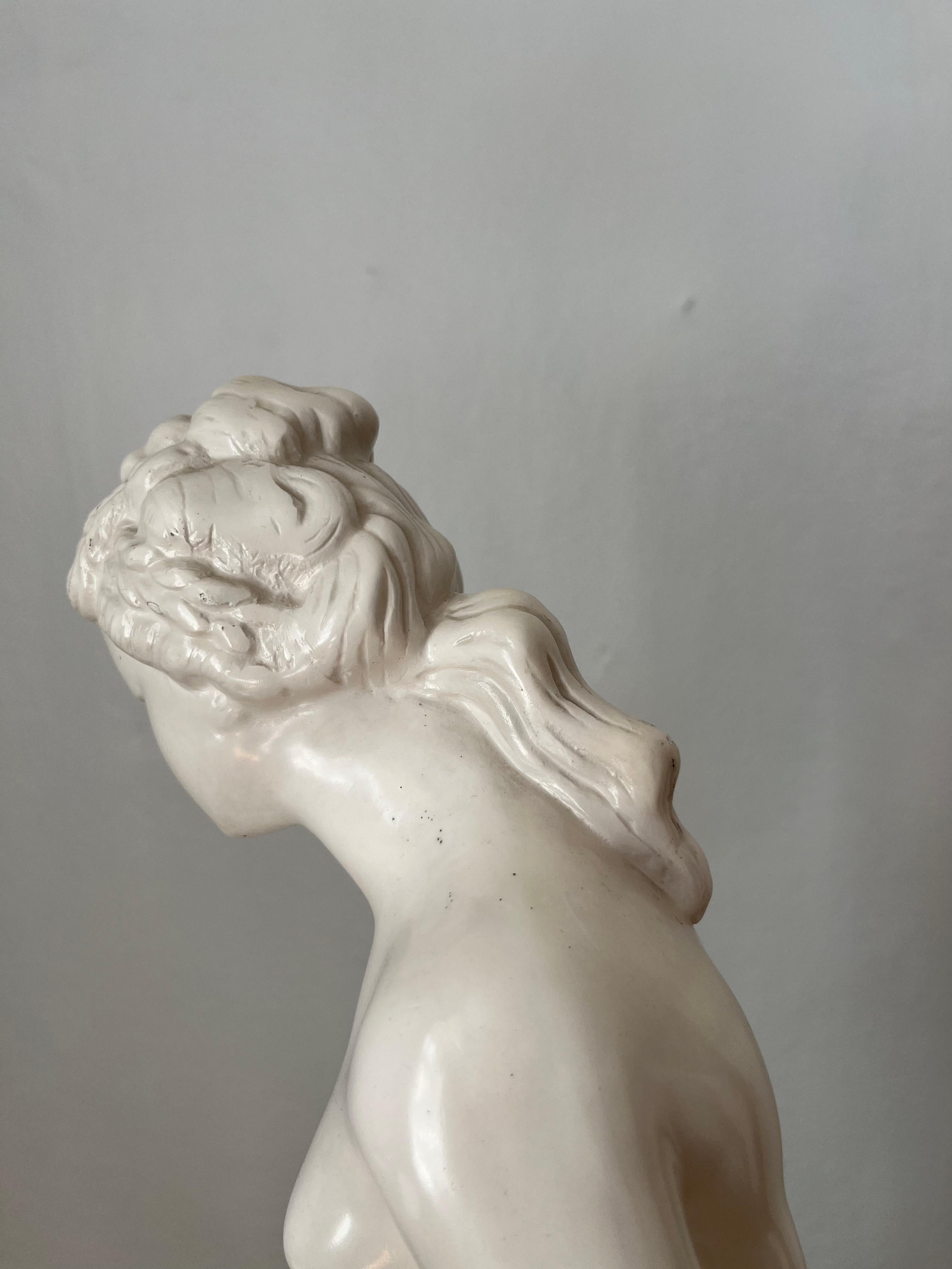 1930/40s tall Swedish plaster figurine of woman For Sale 2