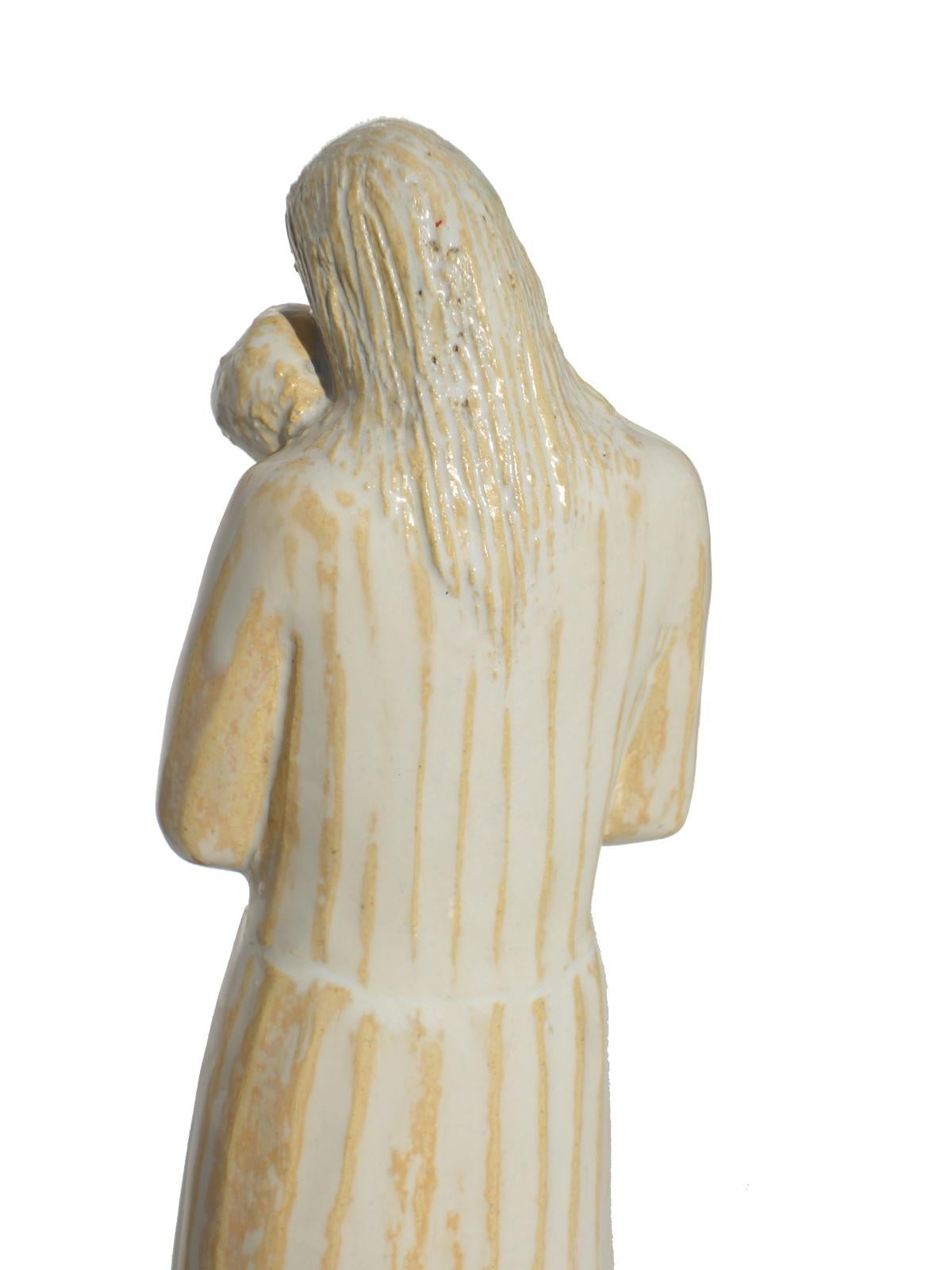 Mid-20th Century 1930 Angelo Biancini Ceramiche Morelli Sculpture Ivoire Poterie Maternité en vente