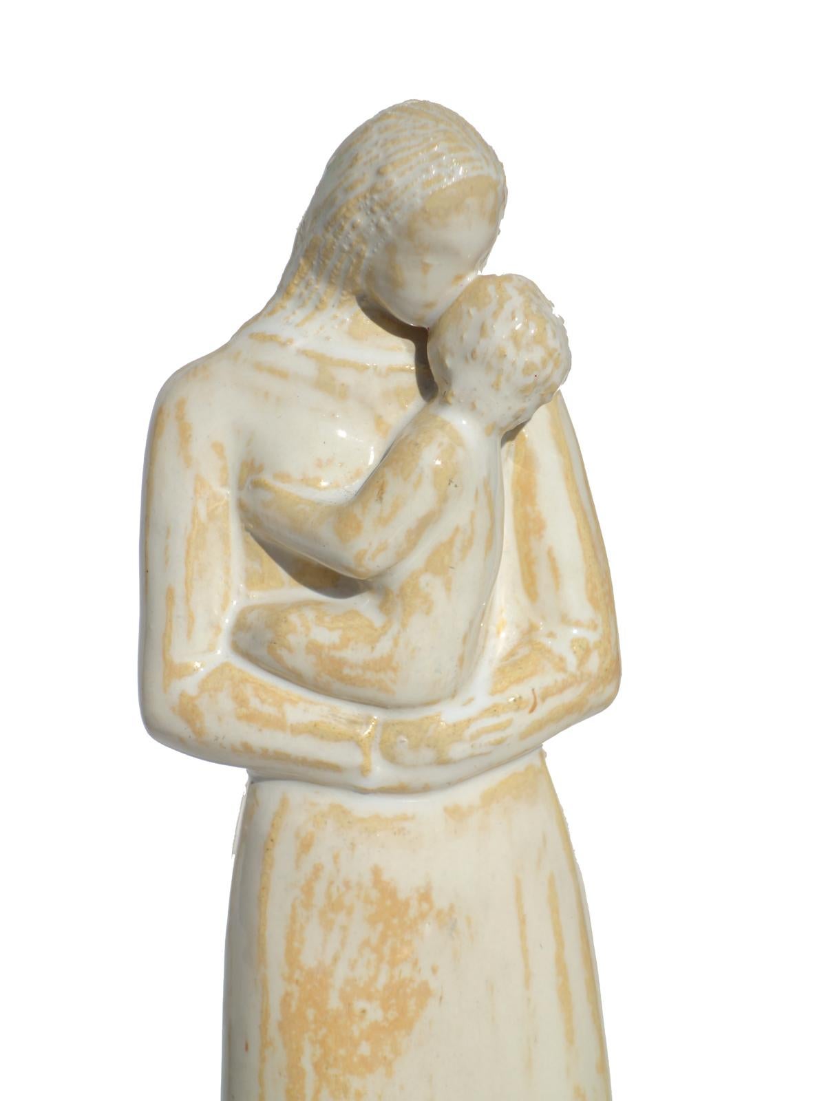 1930 Angelo Biancini Ceramiche Morelli Sculpture Ivoire Poterie Maternité en vente 1