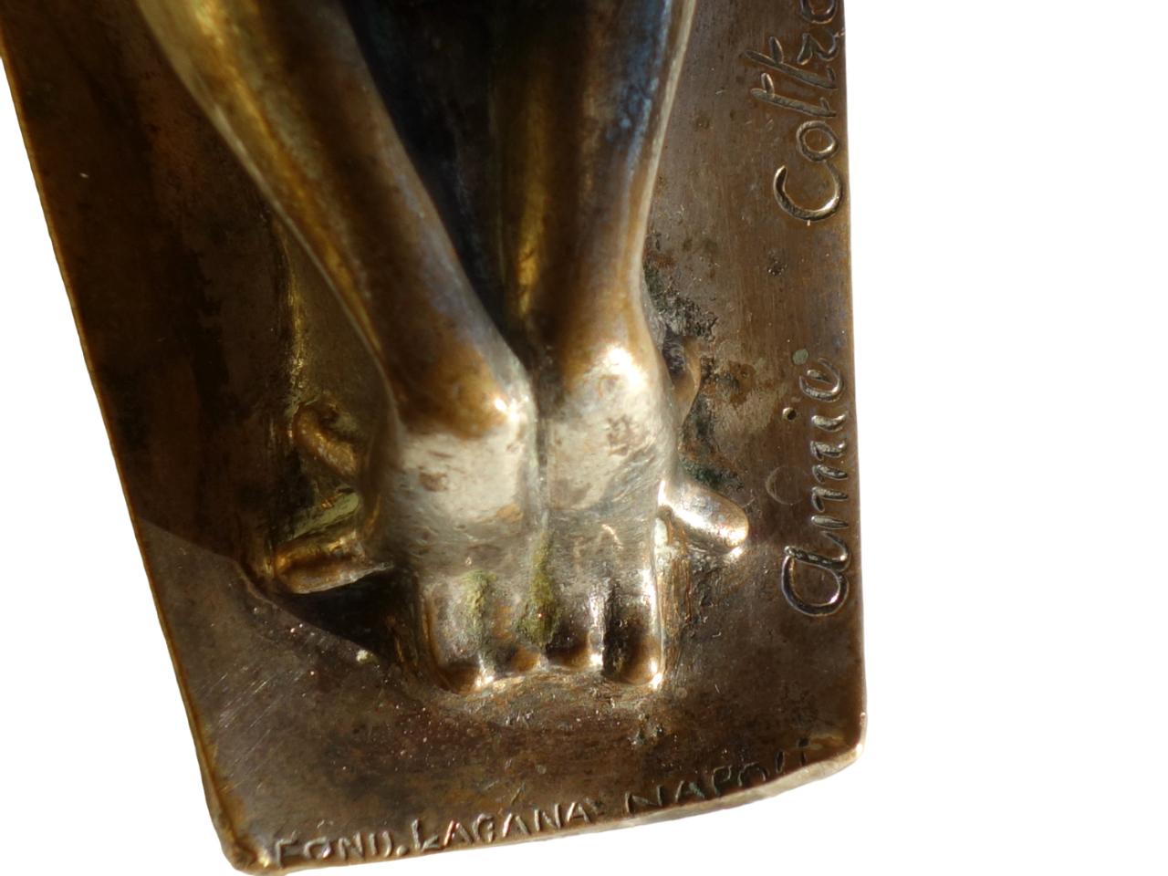 1930 Annie Fokker Cottrau Art Deco Silver Bronze Sculpture Woman Figure For Sale 3