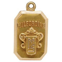 1930 Antique 10K Gold Milfordian Milford School Crest Charm Panikoff 3.8g