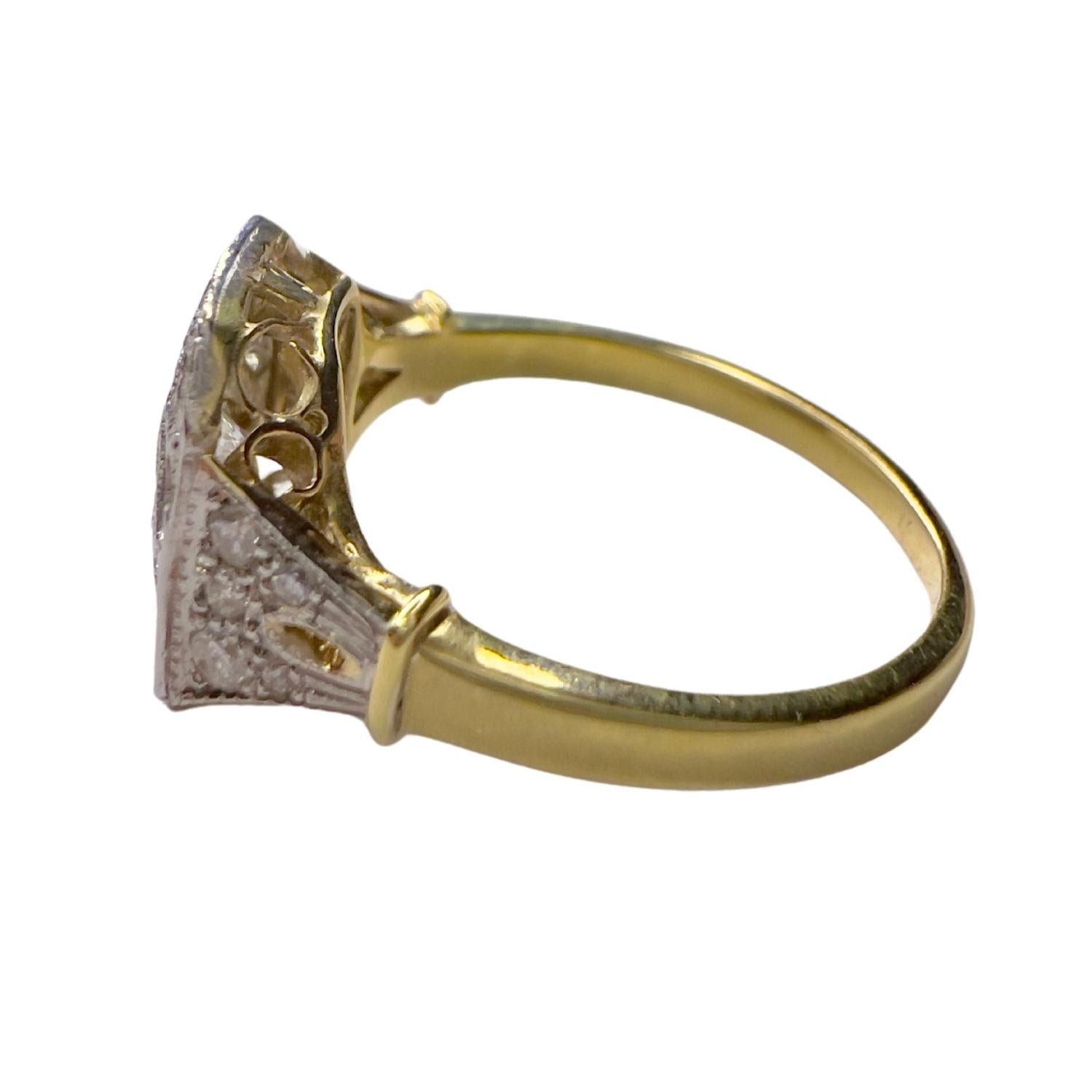 1930 Anillo Art Déco 0,74 ct Diamantes Oro 18k en venta 3