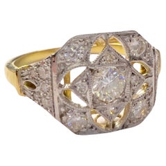 1930 Art Deco 0.74 ct Diamonds 18k Gold Ring