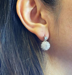 1930 Art Deco 18kt white Gold Drop Earrings with Diamonds