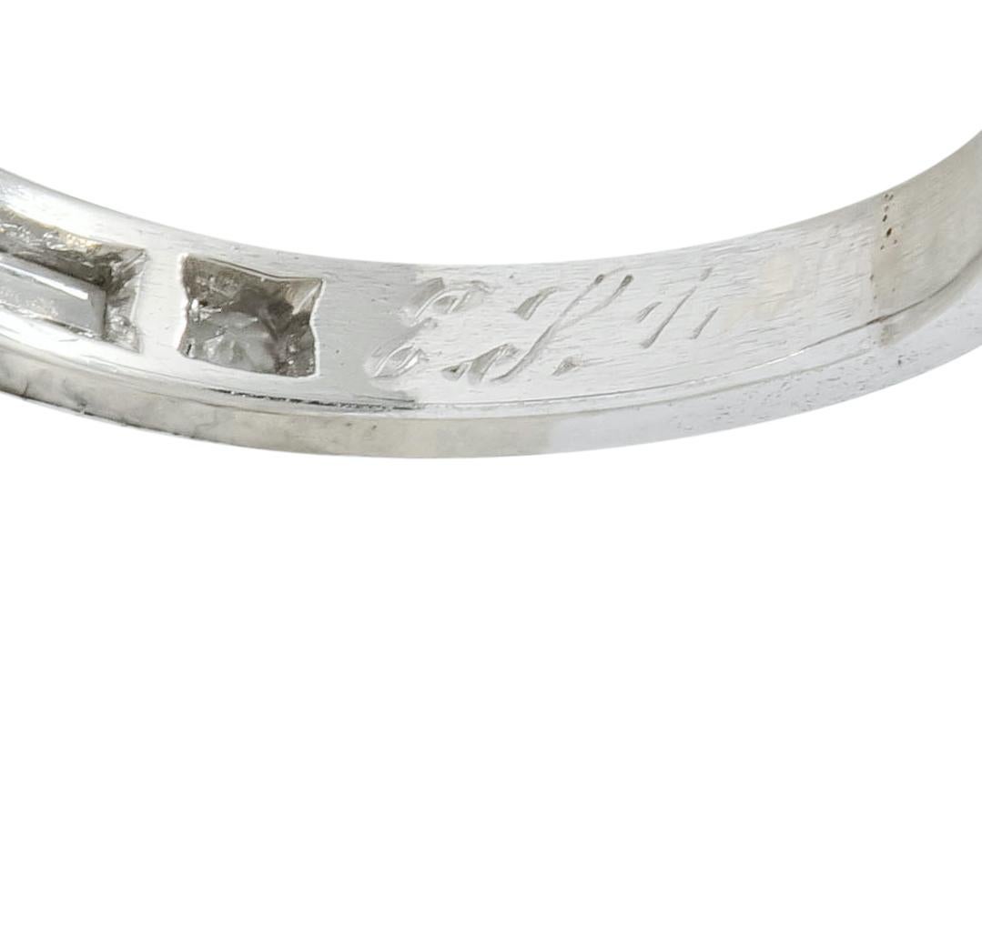 1930 Art Deco Baguette Single Cut Diamond Platinum Anniversary Band Ring 5