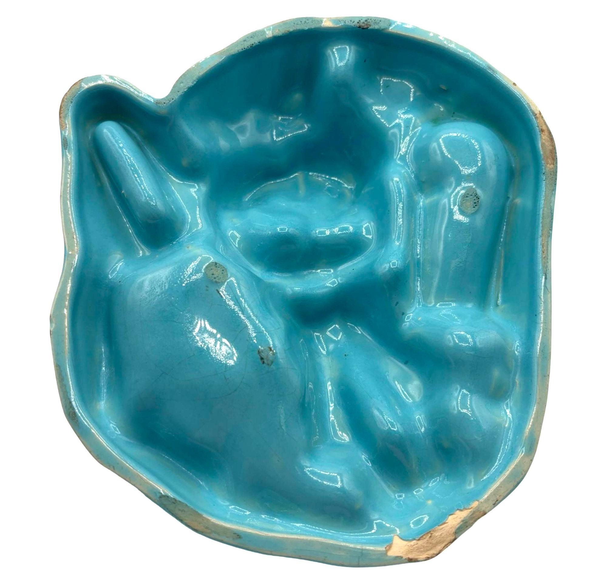 1930 Art Decó Catalina Island Siesta Pottery Cenicero y porta pipas Alfarería en venta