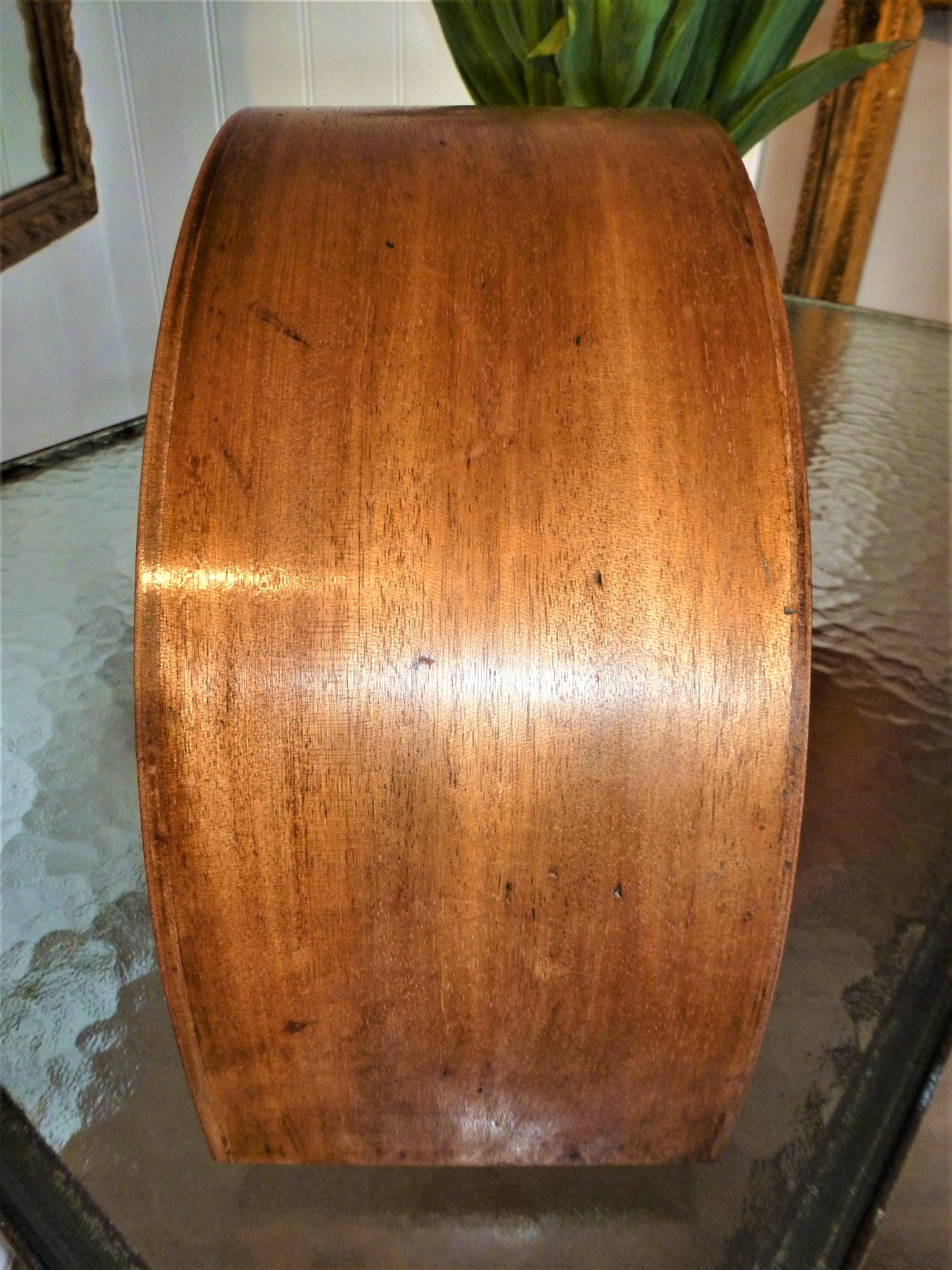 1930 Art Deco Dome French Mantel Table Desk Clock Thuya Burr Lemonwood Rosewood For Sale 3
