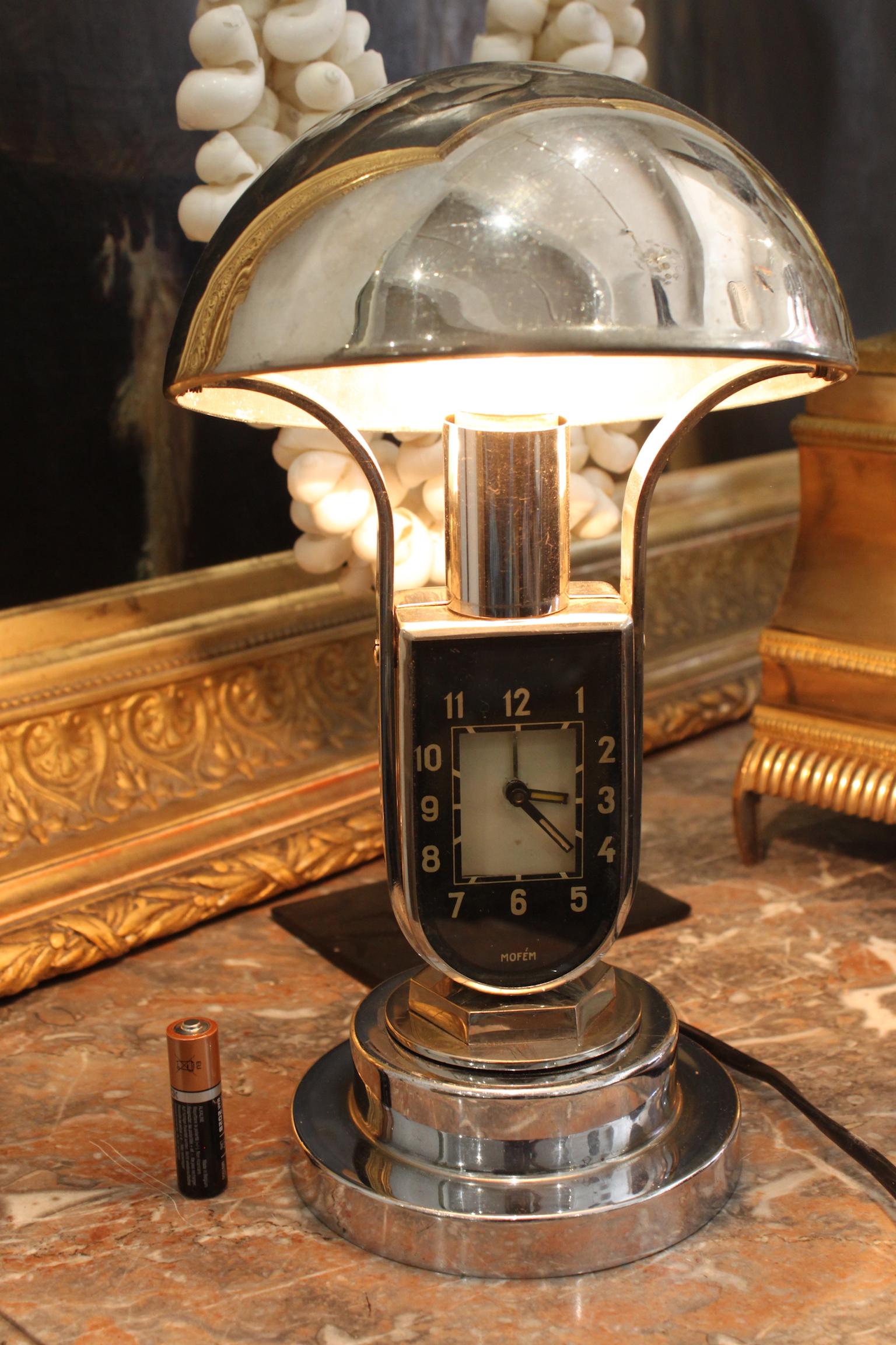 1930 Art Deco Mofem Lamp and Clock 2