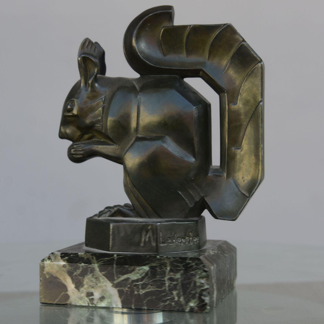 Spelter 1930 Art Deco Period Squirrel Mascot by Le Verrier