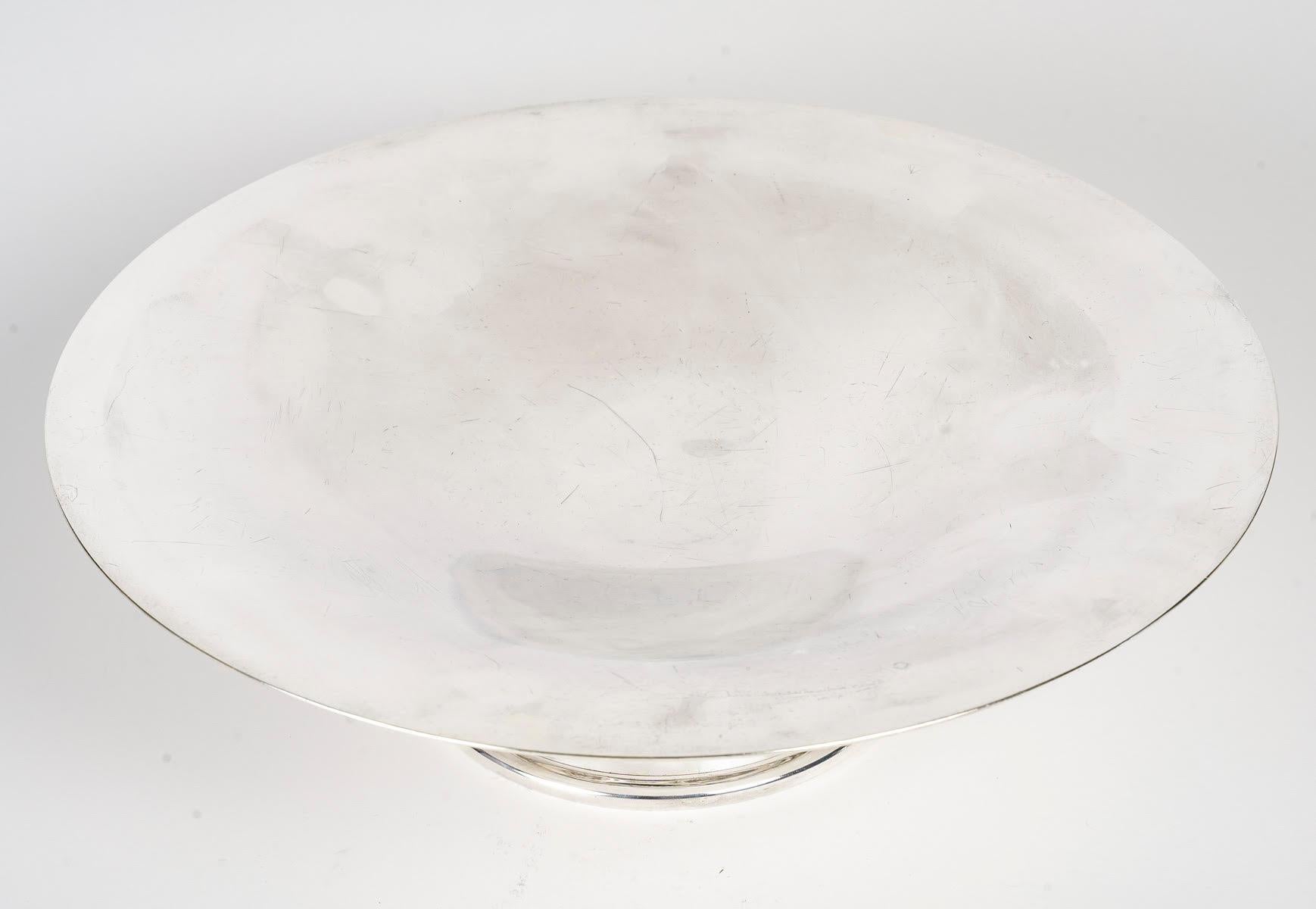 1930 Art Deco Silver Plated Fruit Bowl by Christofle. In Good Condition For Sale In Saint-Ouen, FR