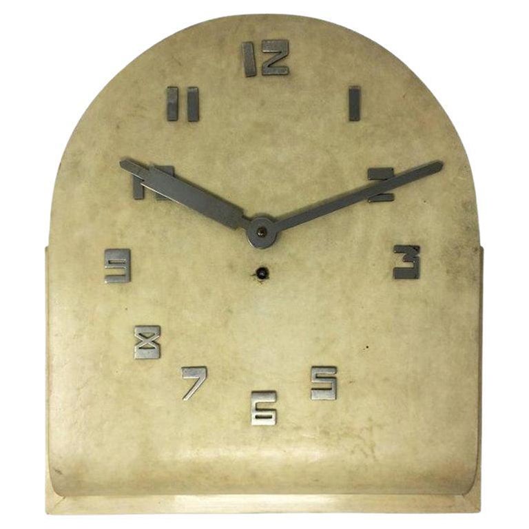 Orologio da parete Art Deco 1930 in pergamena, Made in France