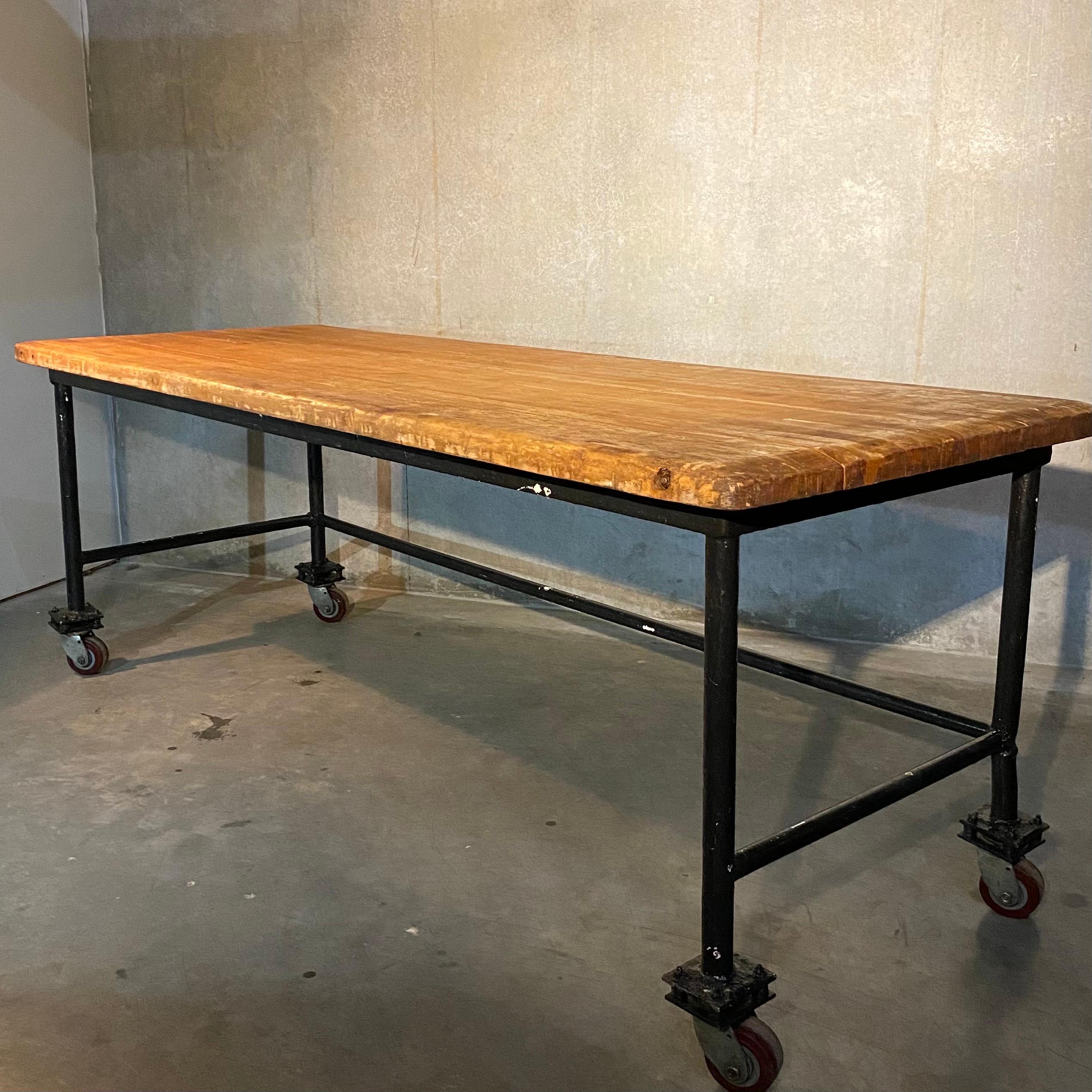 Mid-20th Century 1930 Bakers Table Kitchen island  Work Station 