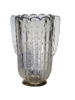 1930 Barovier 'Bullicante' Muranoglas Vase im Art Deco Stil