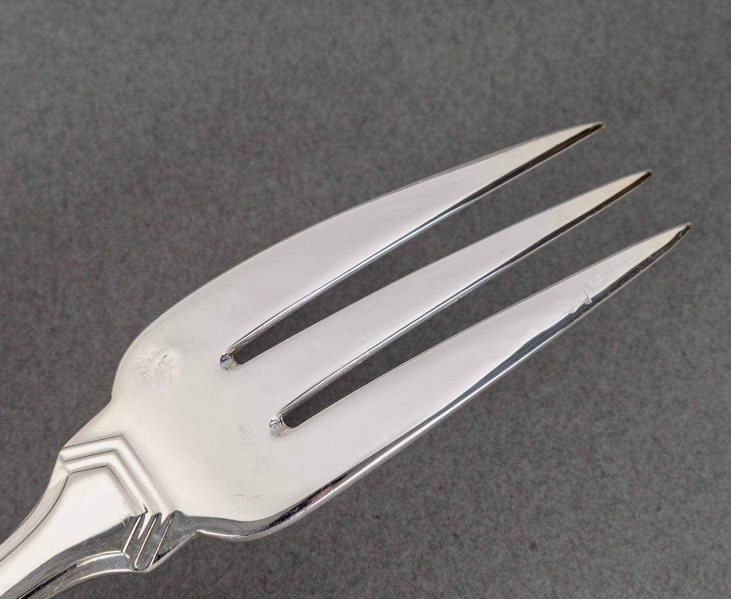 1930 Boulenger - Posate Art Deco in argento massiccio 180 pezzi in vendita 7