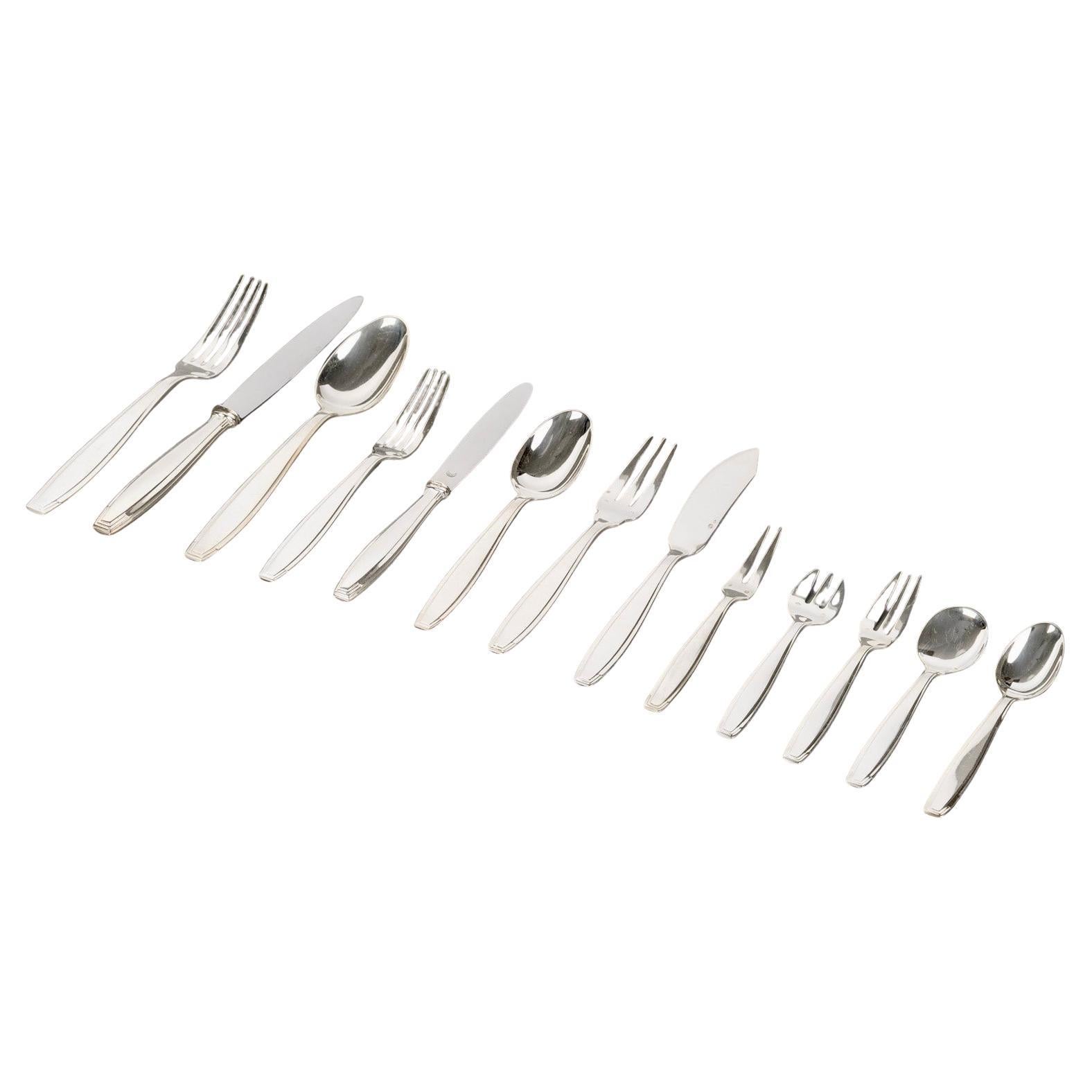 1930 Boulenger - Art Deco Cutlery Flatware Solid Sterling Silver 180 Pieces