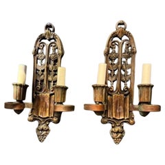 1930 Brown Patinated Caldwell Bronze Sconces