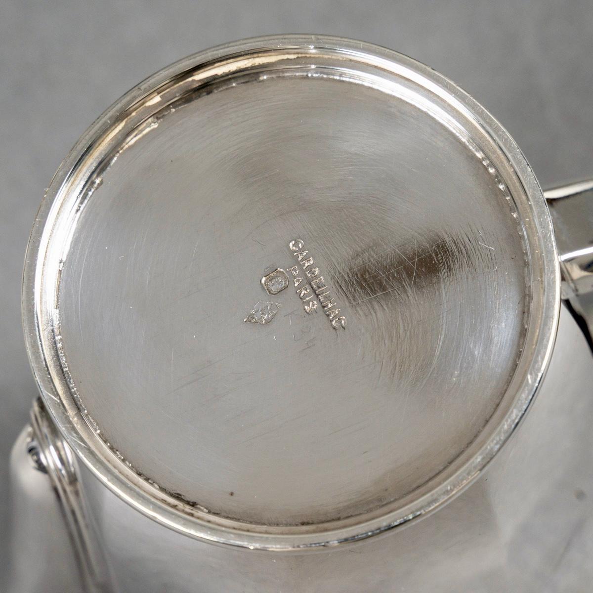 1930 Cardeilhac Christofle Art Deco Servizio da tè e caffè in argento sterling e palissandro in vendita 1