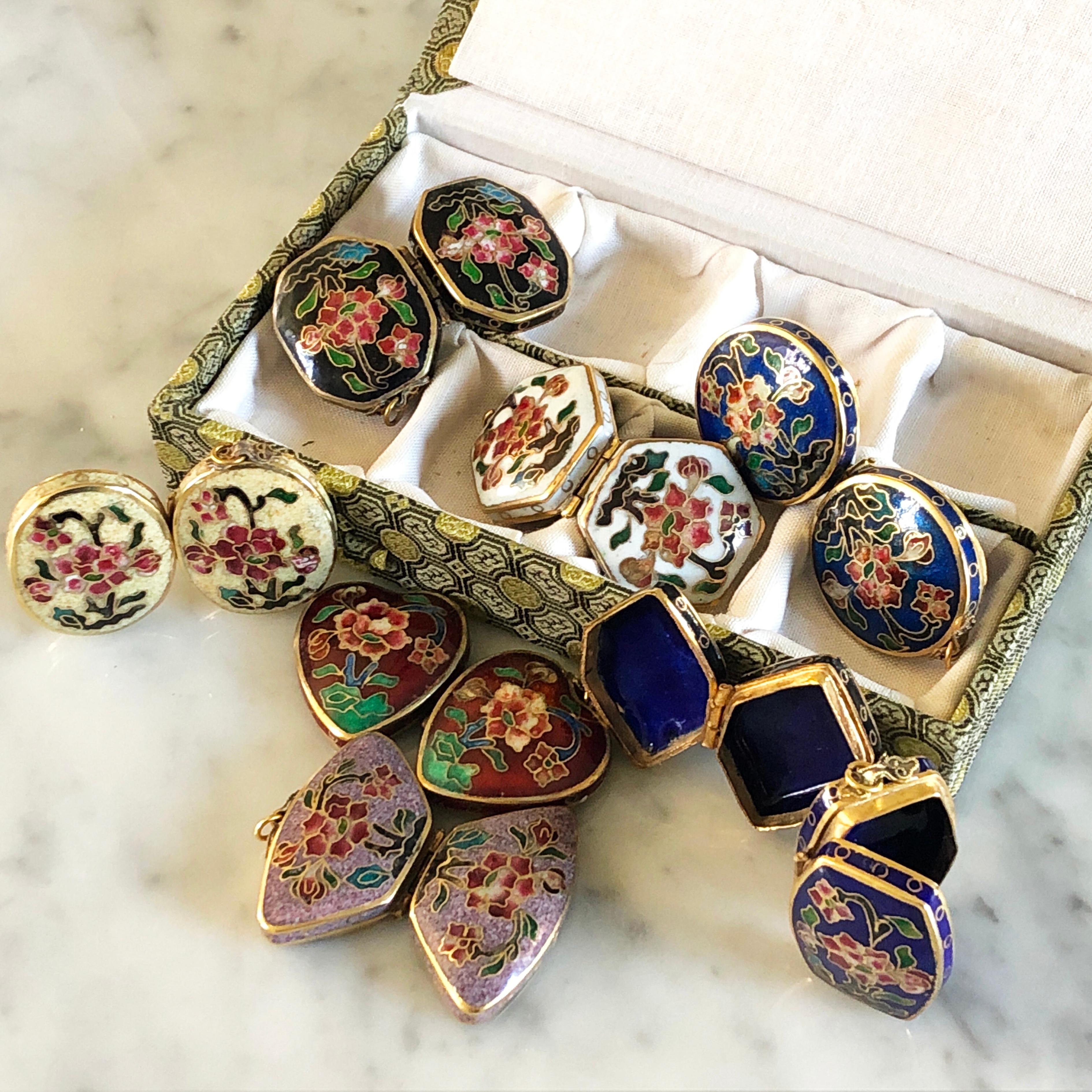 1930 Chinese Export Cloisonné Pill Boxes Collection 4