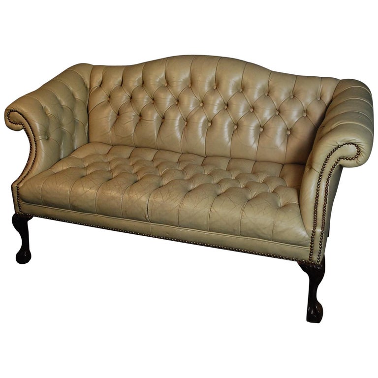 Camelback Tufted Leather Sofa Baci Living Room