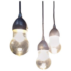 1930 Crouse Hinds Industrial Pendants Lights with ‘Teardrop’ Shades