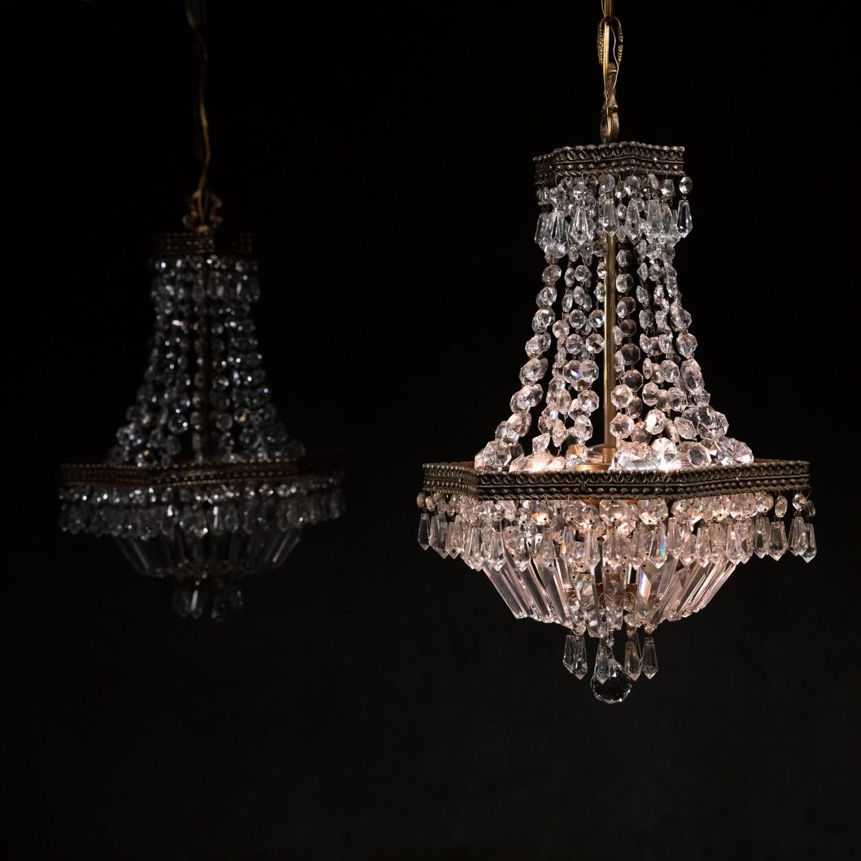 Vittoriano Lampadari impero in cristallo del 1930 - NYC in vendita