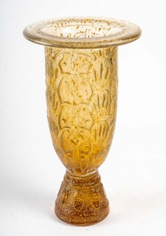 1930 Daum Grand vase sur piédestal