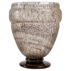 1930 Daum Nancy, Vase Art Deco Acid Etched Glass 