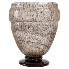 1930 Daum Nancy, Vase aus säuregeätztem Art-déco-Glas, Art déco 