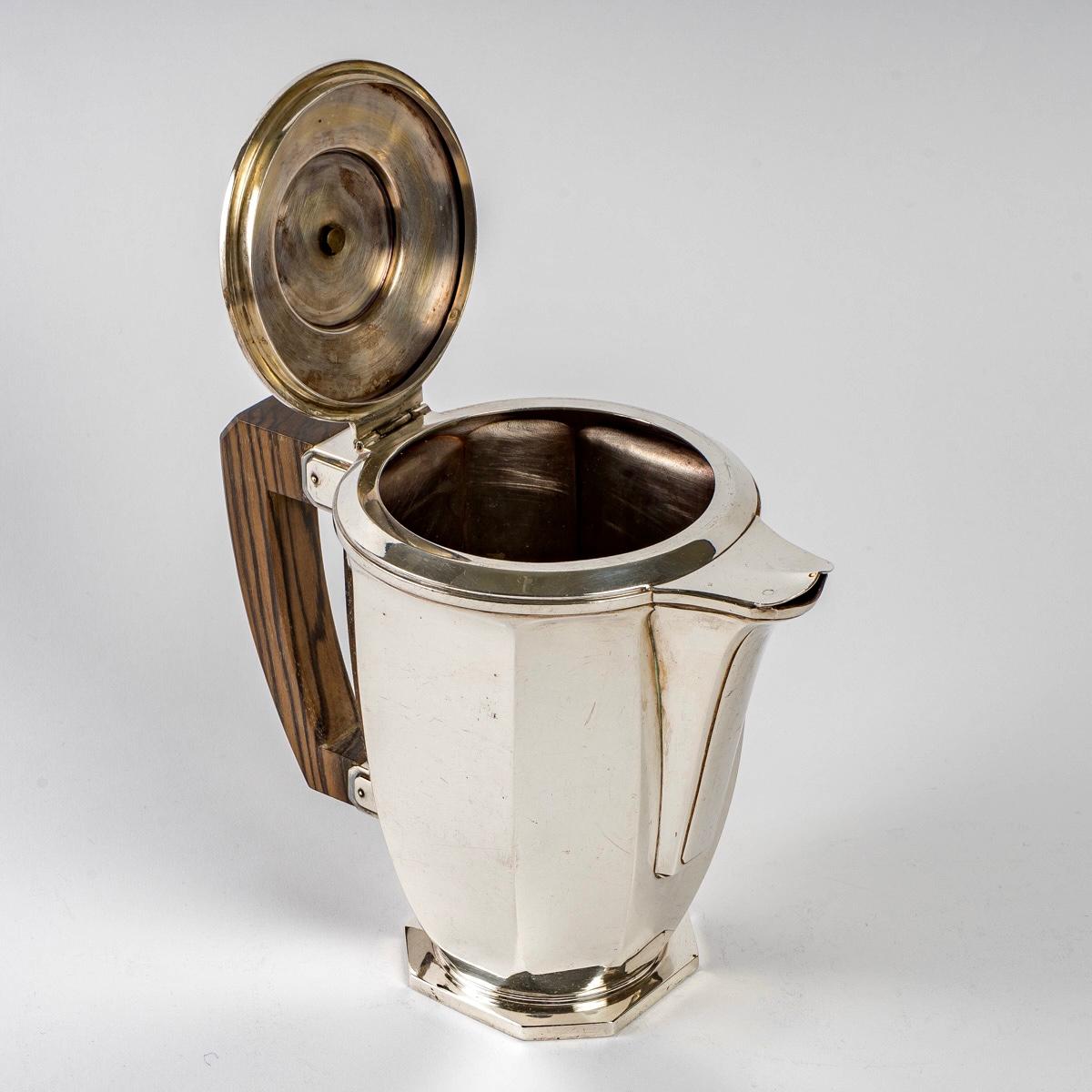 Mid-20th Century 1930 Ernest Prost, Tea and Coffee Service in Sterling Silver and Macassar