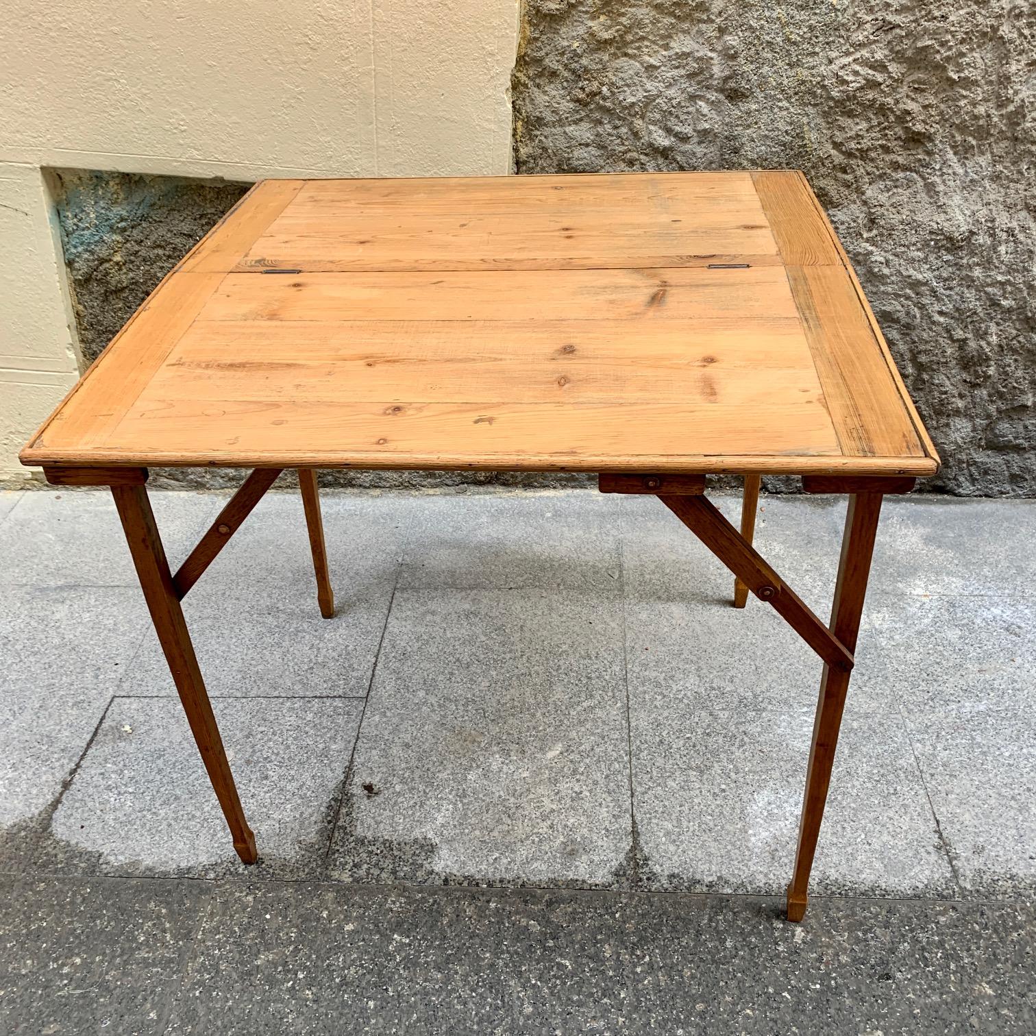 Fruitwood 1930 Folding Game Table by H.J.Linton Paris
